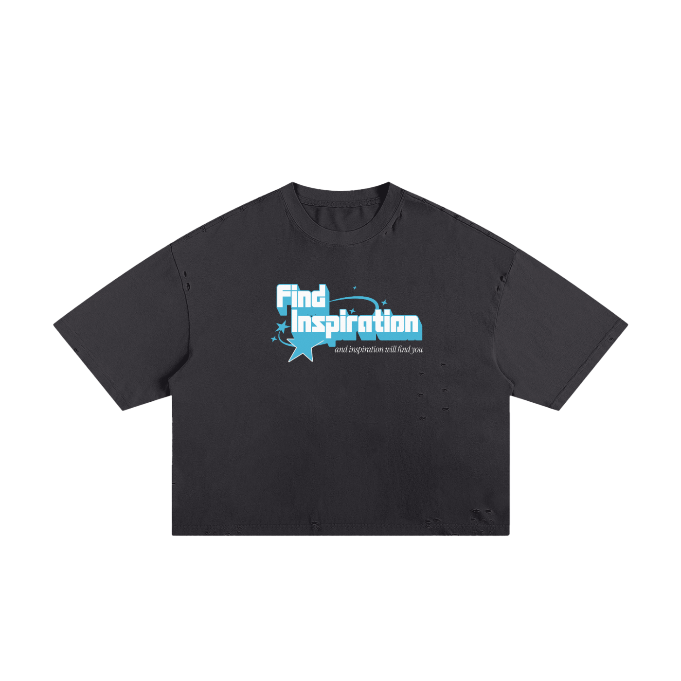Find Inspiration and Inspiration Will Find You unisex cropped Boxy Tee
