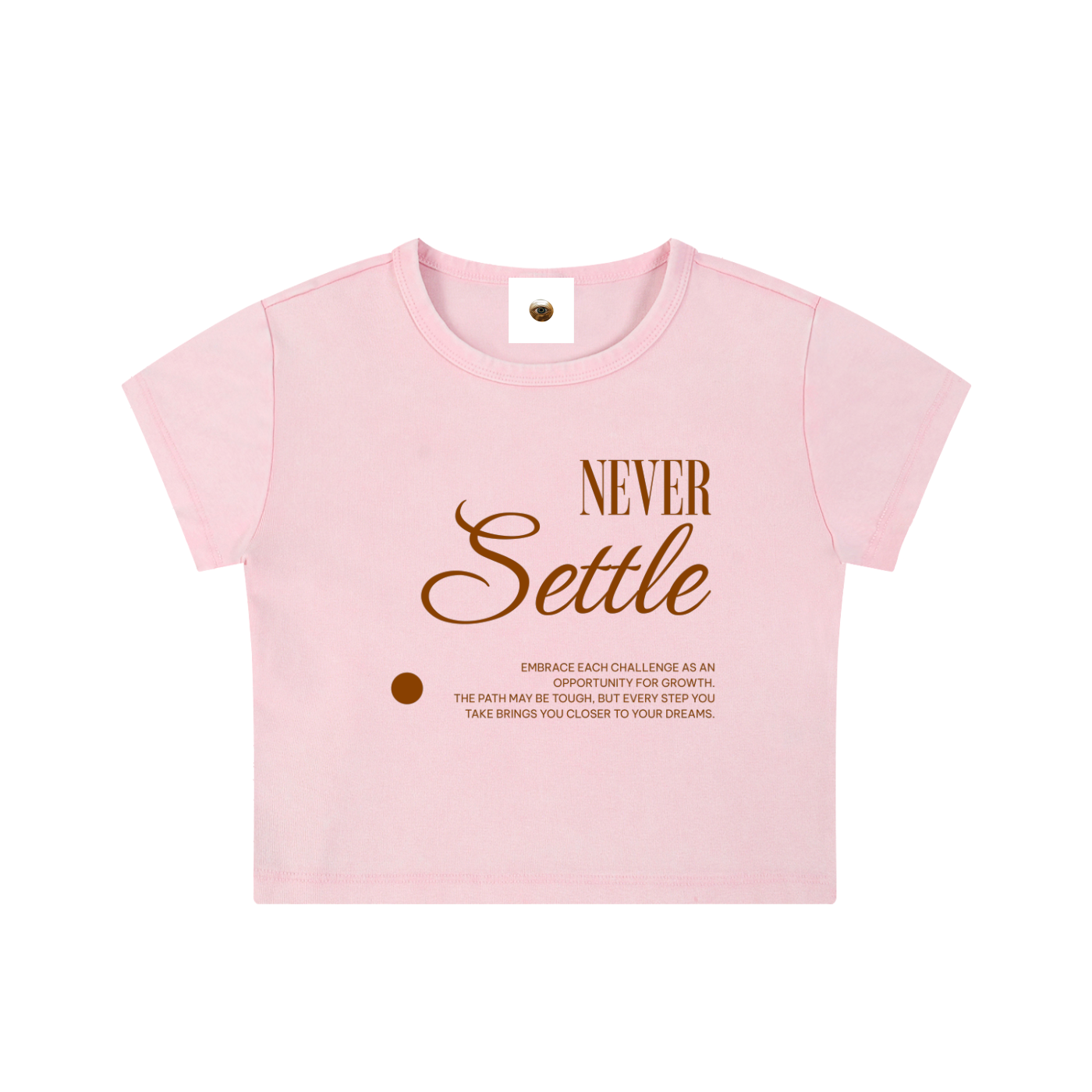 Never Settle Snow Washed Crop Top