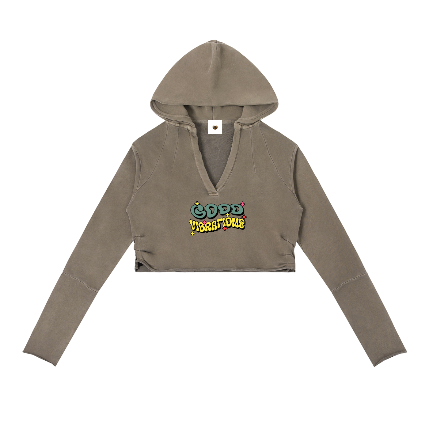 Good Vibrations Vintage Washed Raw Edge Hoodie