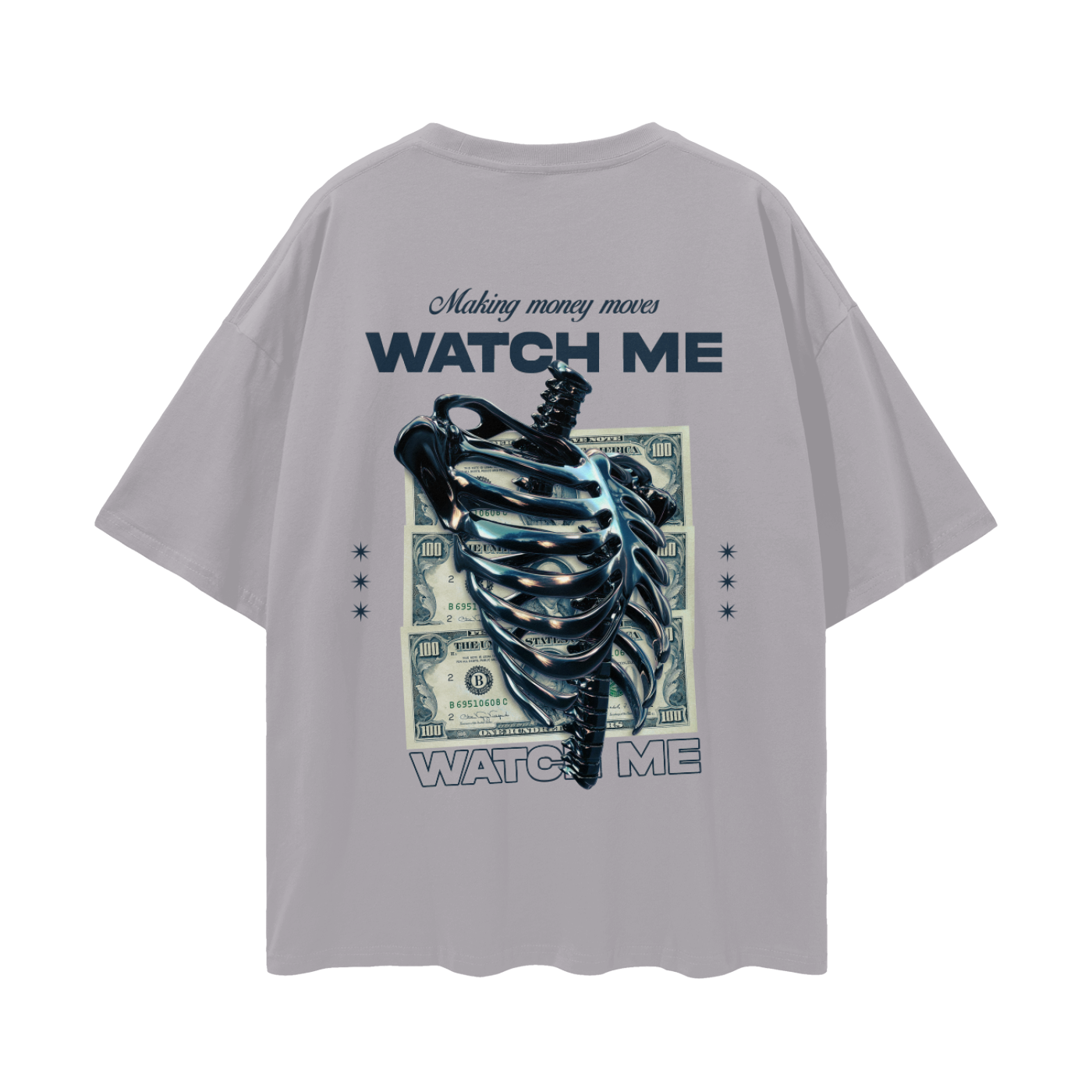 Making Money Moves Watch Me Streetwear Loose Drop Shoulder T-Shirt