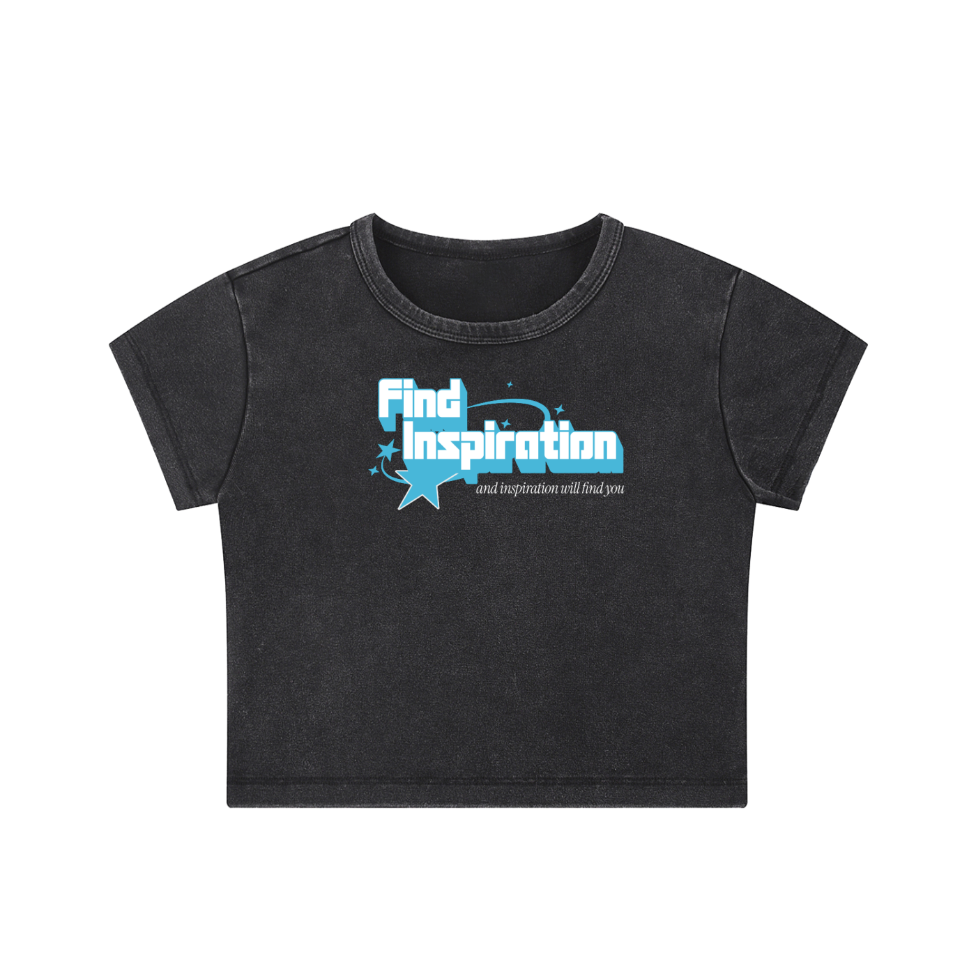 Find Inspiration Snow Washed Crop Top