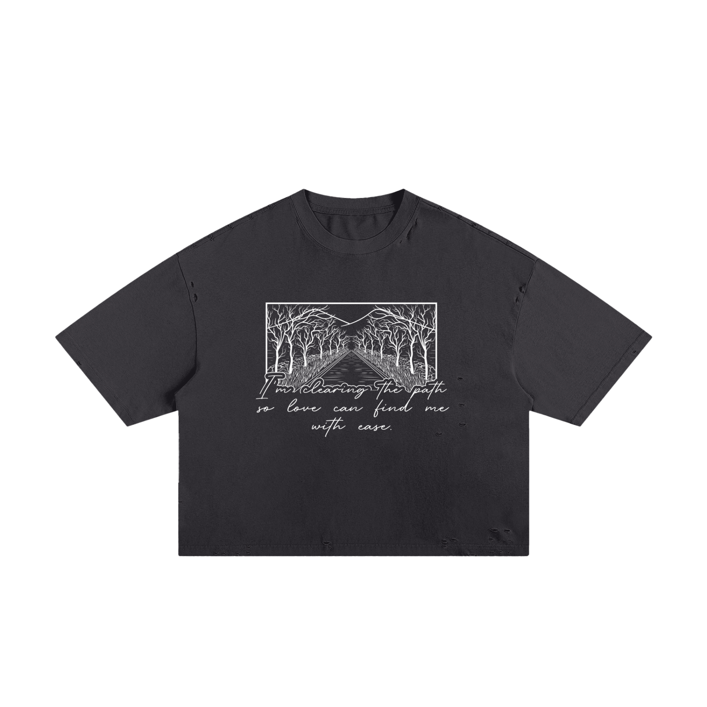 I'm Clearing the Path so Love Can Find Me Unisex Cropped Boxy Tee