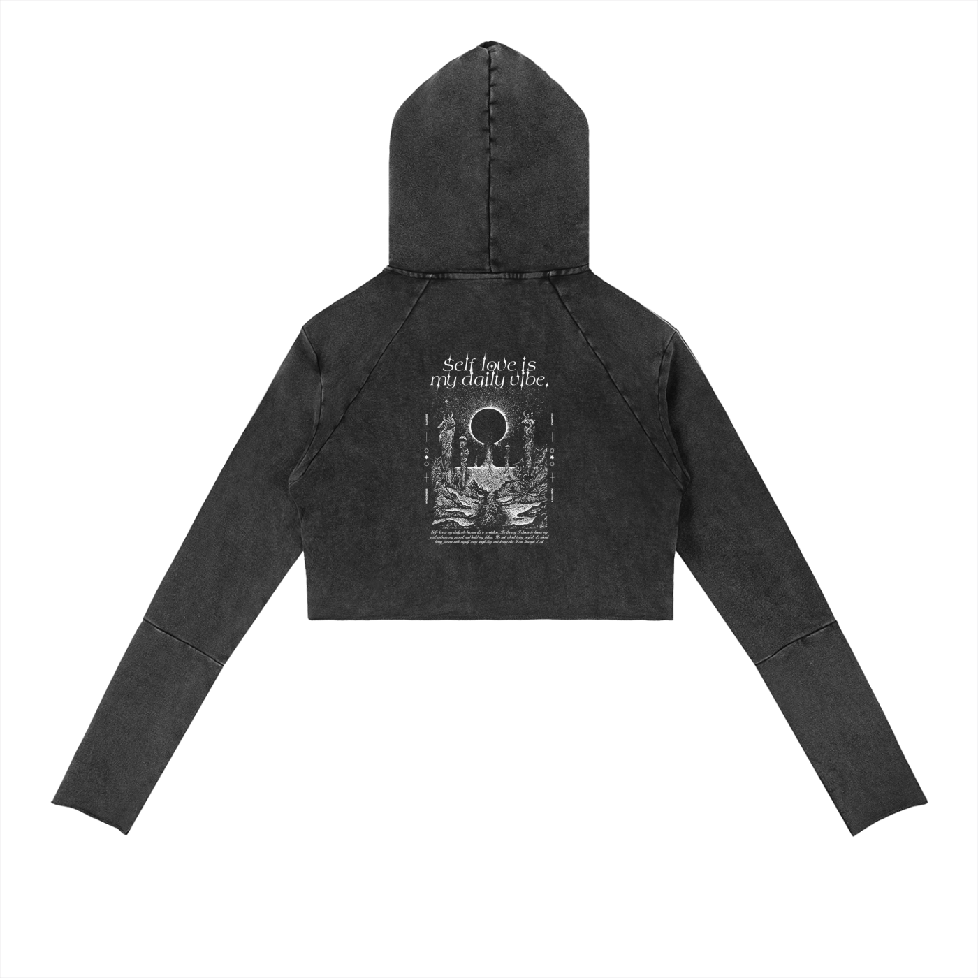 Self Love Is My Daily Vibe Vintage Washed Raw Edge Hoodie