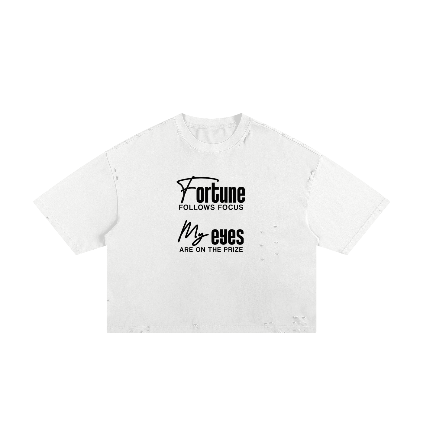 Fortune Follows Focus My Eyes Are On The Prize Unisex Cropped Boxy Tee