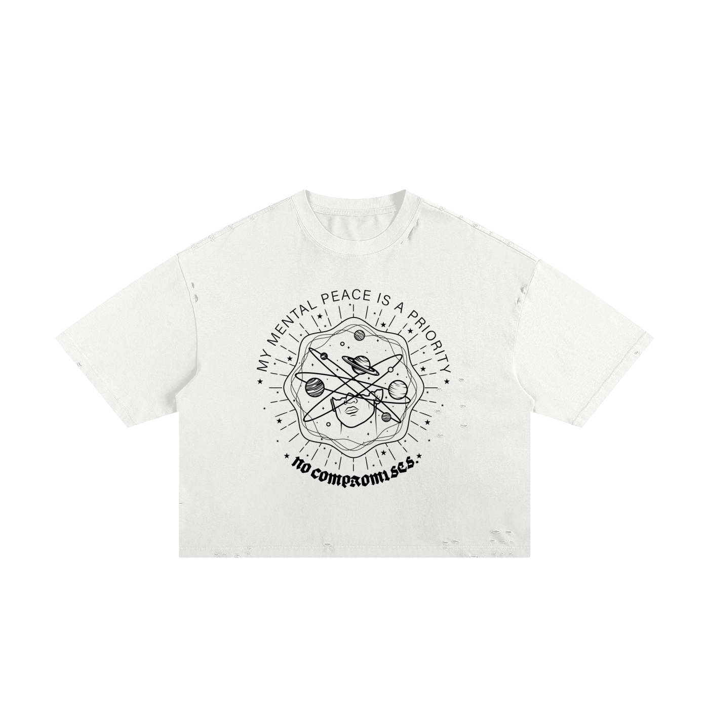 My Mental Peace Classic Frayed Boxy Tee