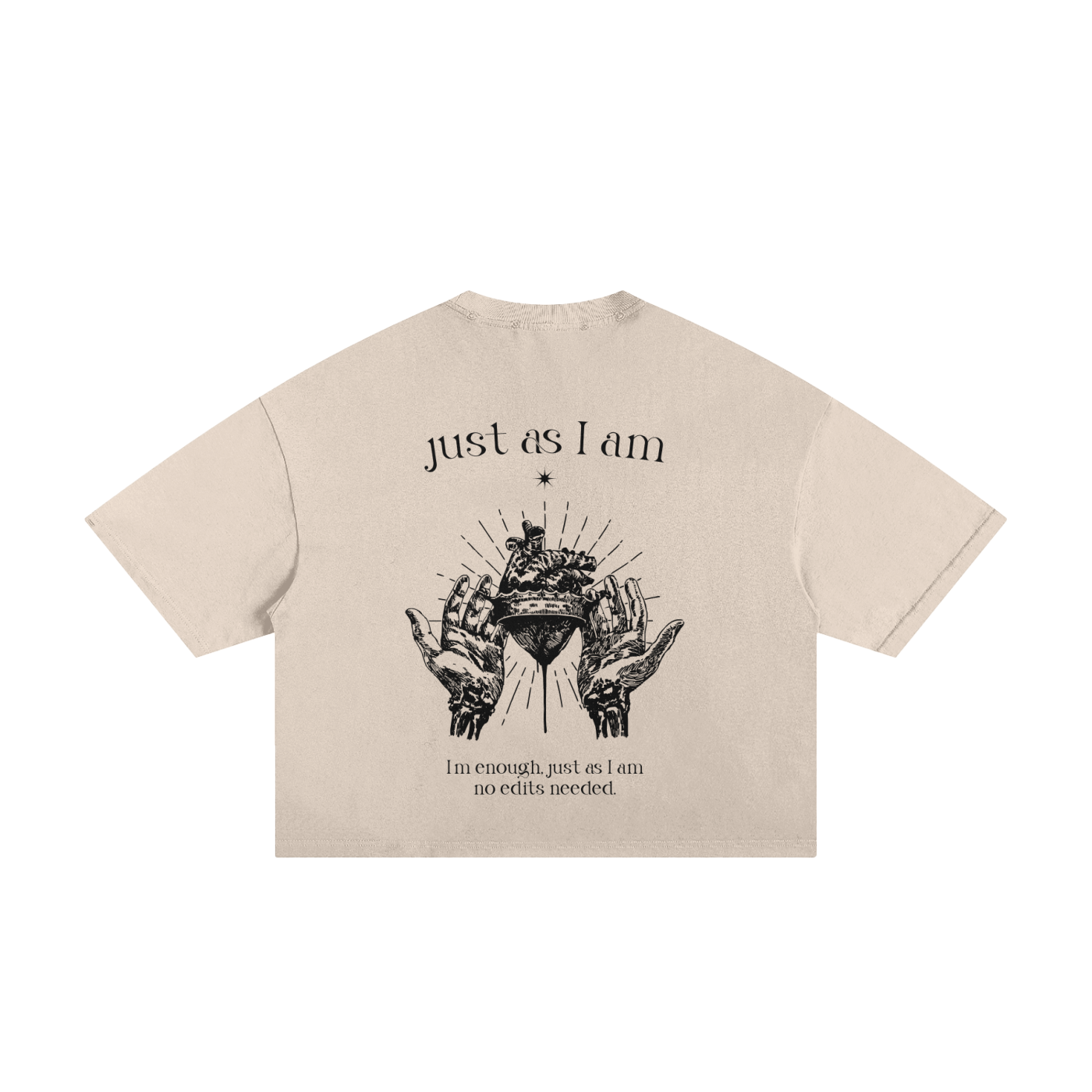 I’m enough, just as I am—no edits needed Unisex Cropped Boxy Tee