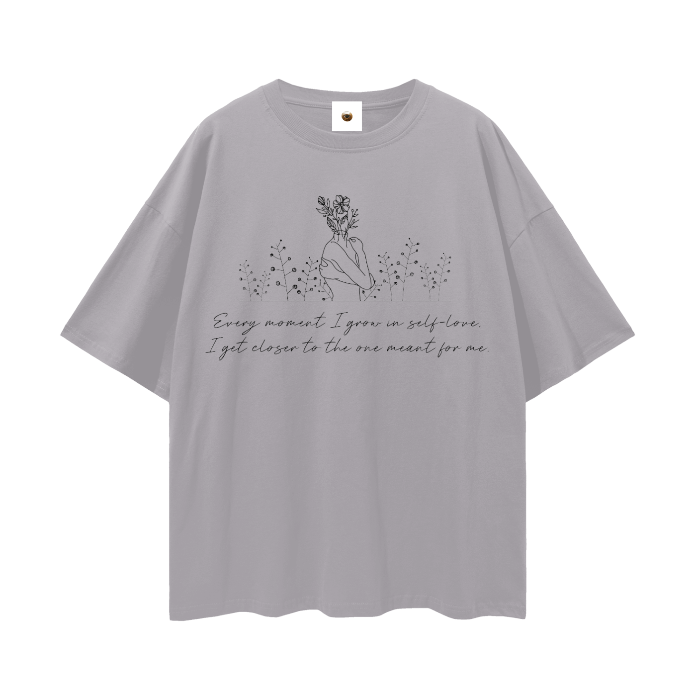 Every Moment I Grow Streetwear Loose Drop Shoulder T-Shirt