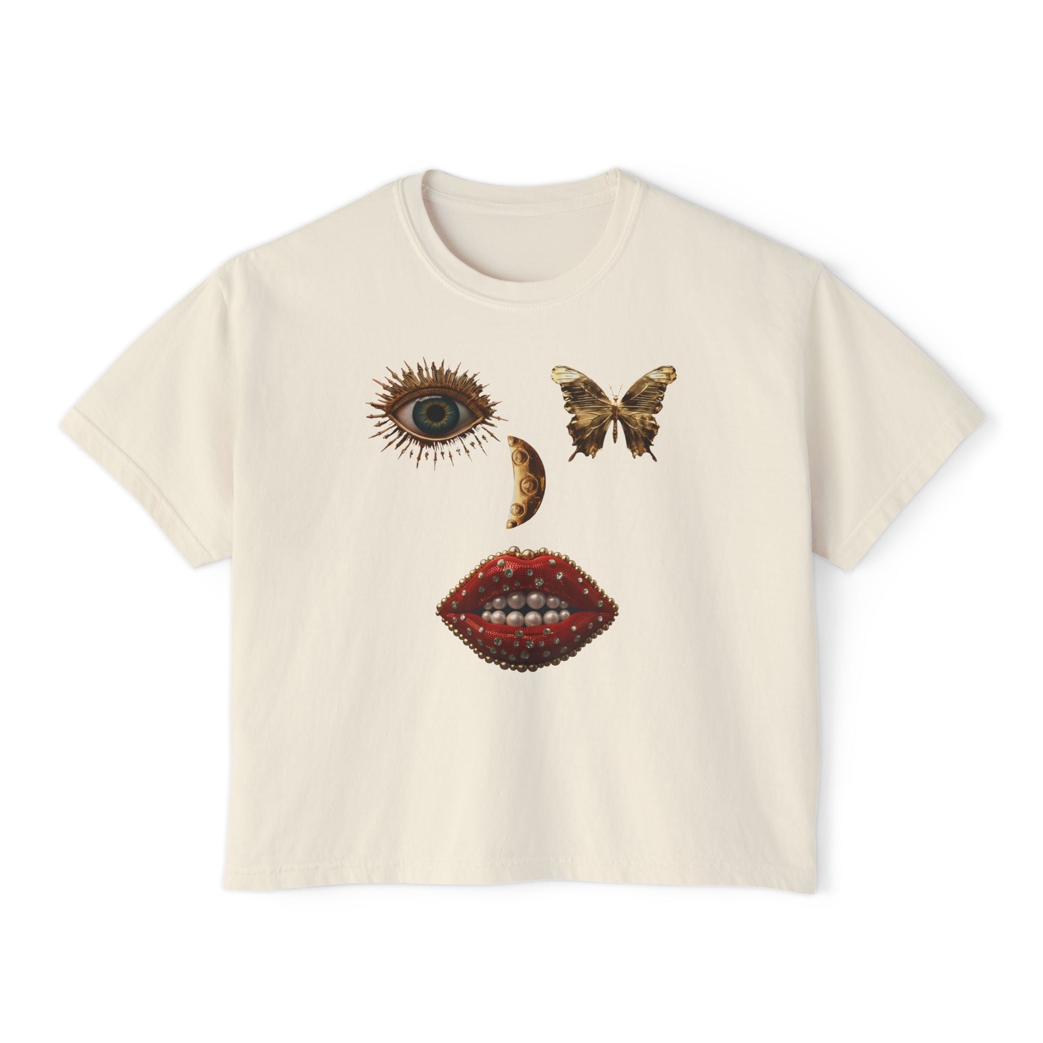 Sixth Shockra Face UNISEX Cropped Boxy Tee