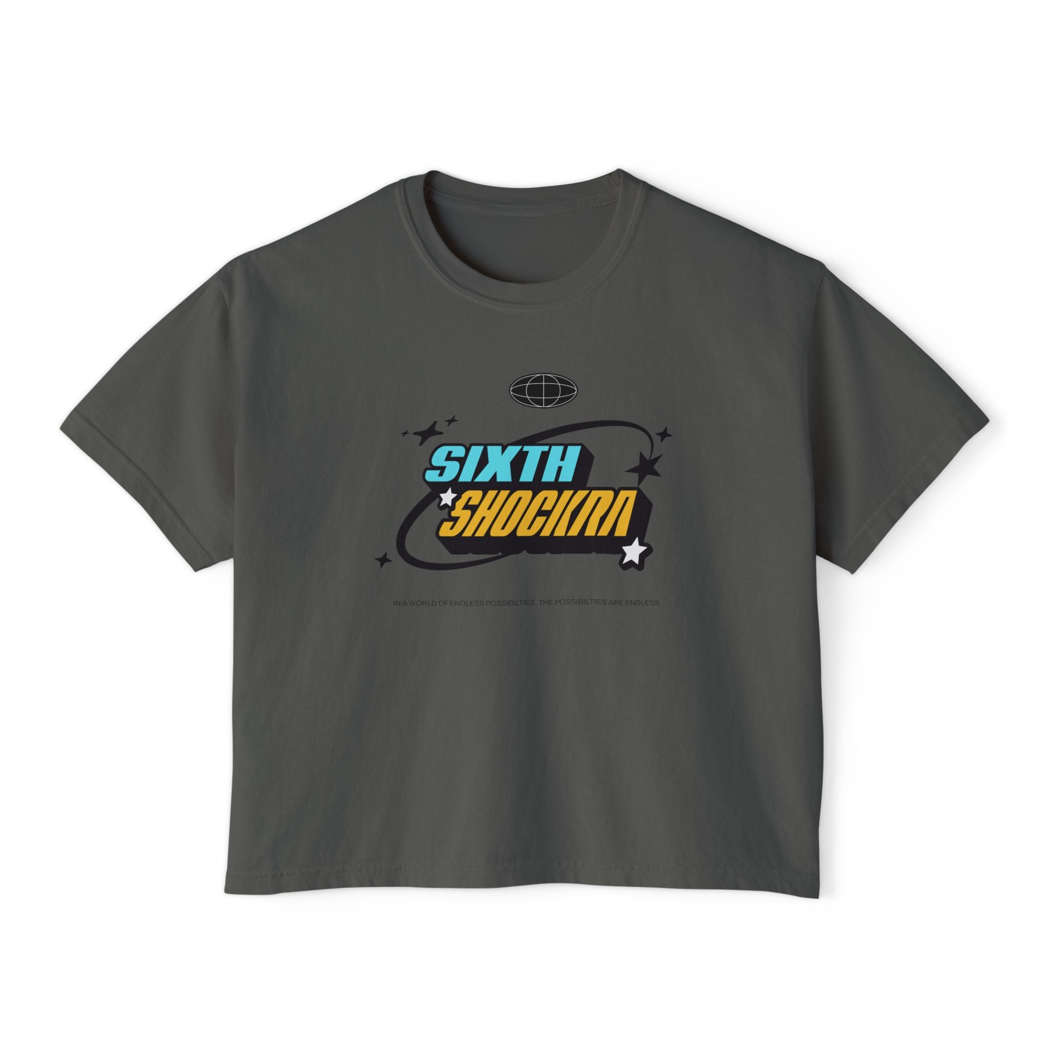 Sixth Shockra Possibilities Are Endless Unisex cropped Boxy Tee