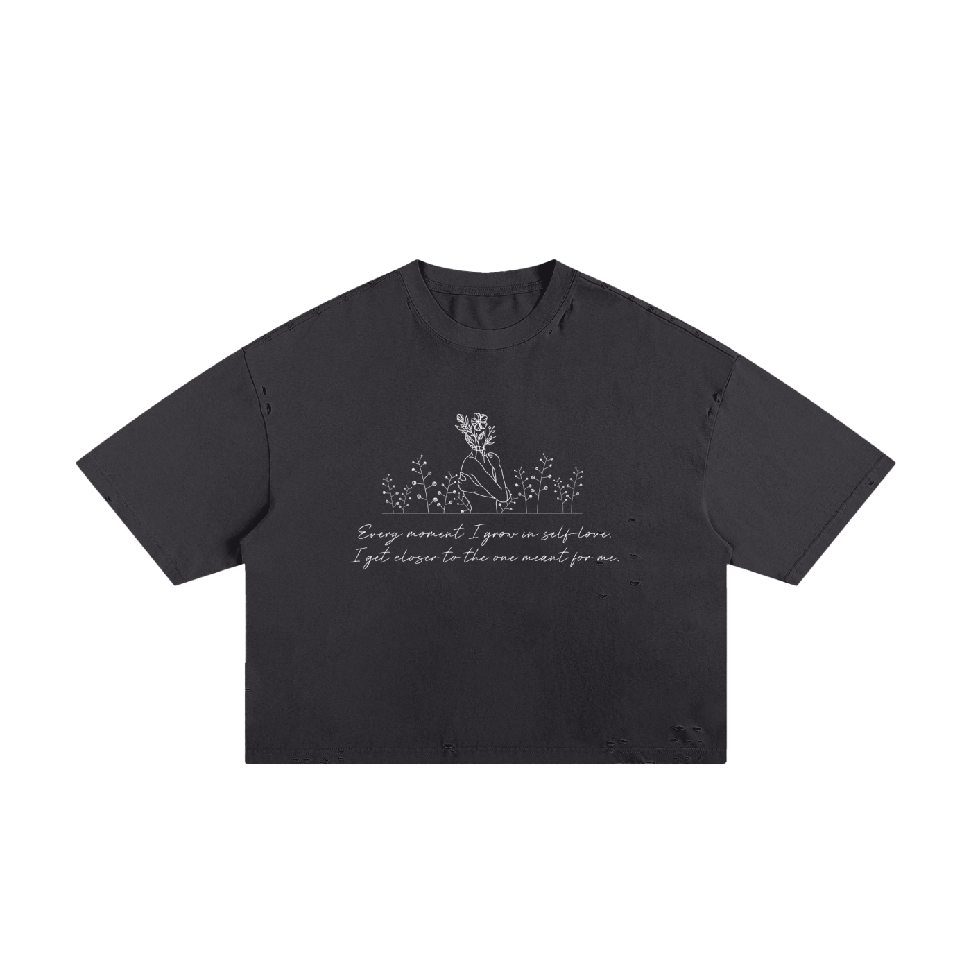 Every Moment I Grow in Self Love I Get Closer to the One Unisex Cropped Boxy Tee