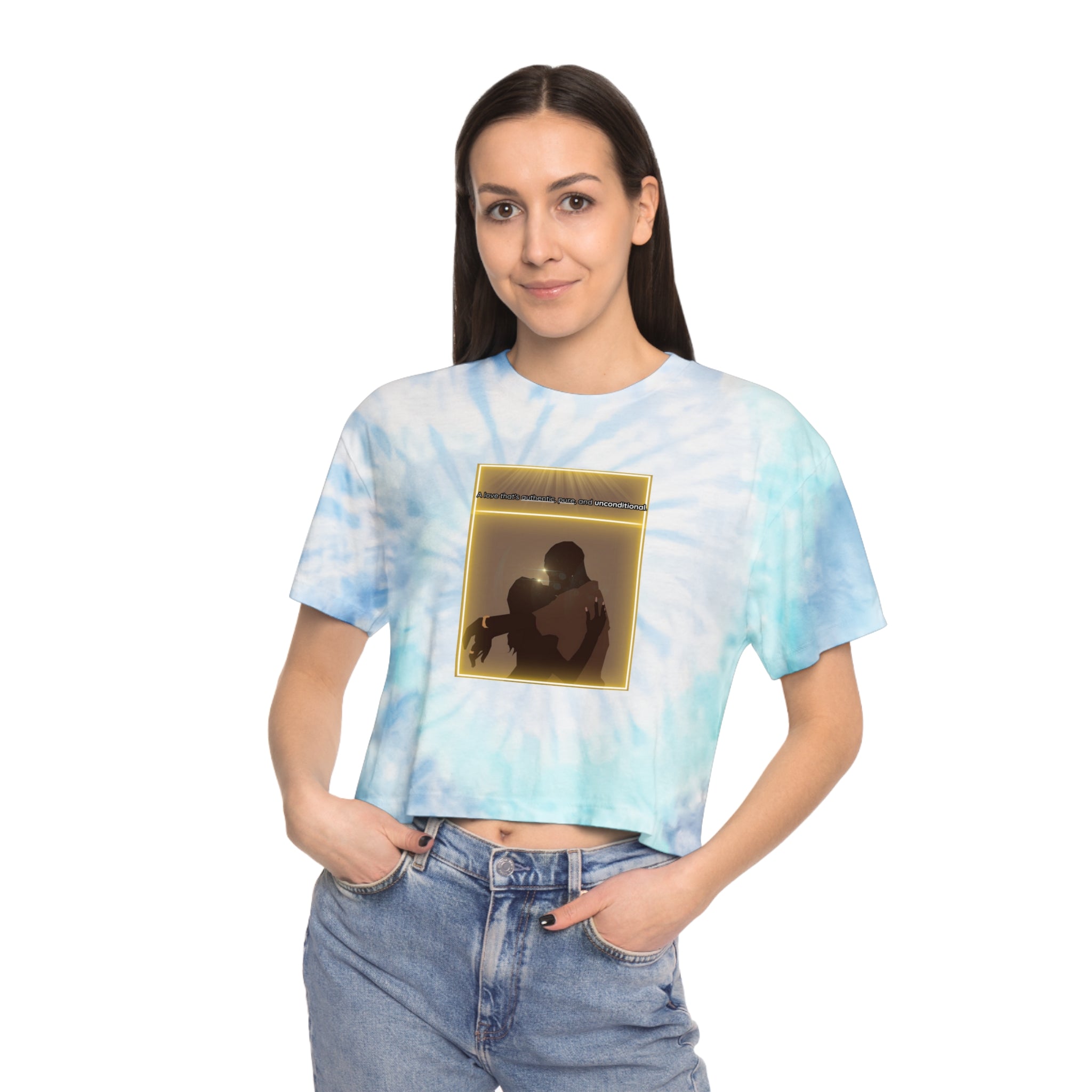 A love that authentic,pure,and unconditional Women's Tie-Dye Crop Tee