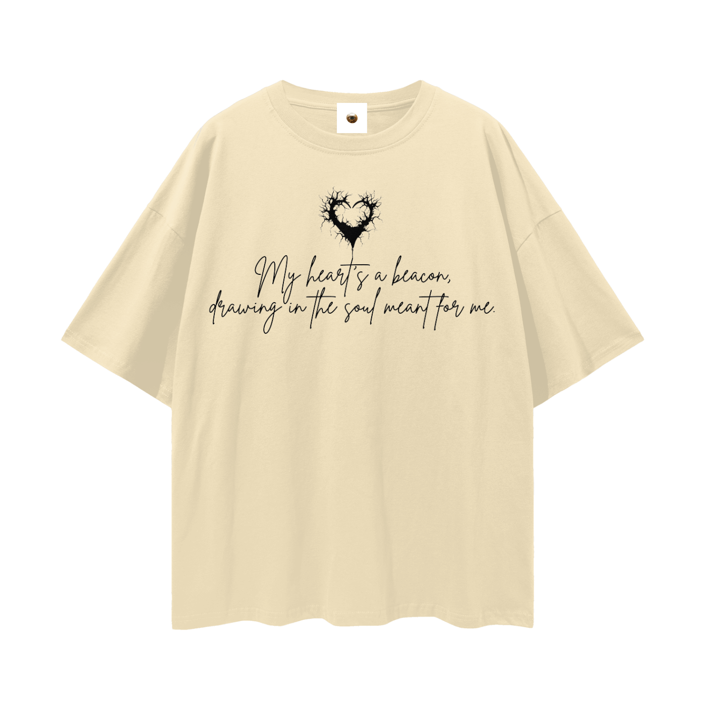 My Heart Is A Beacon Streetwear Loose Drop Shoulder T-Shirt