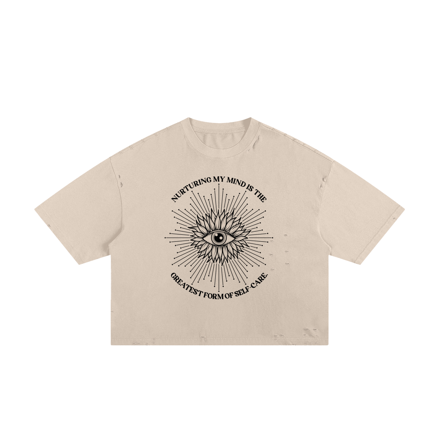 Nurturing my mind is the greatest form of self-care Unisex Cropped Boxy Tee
