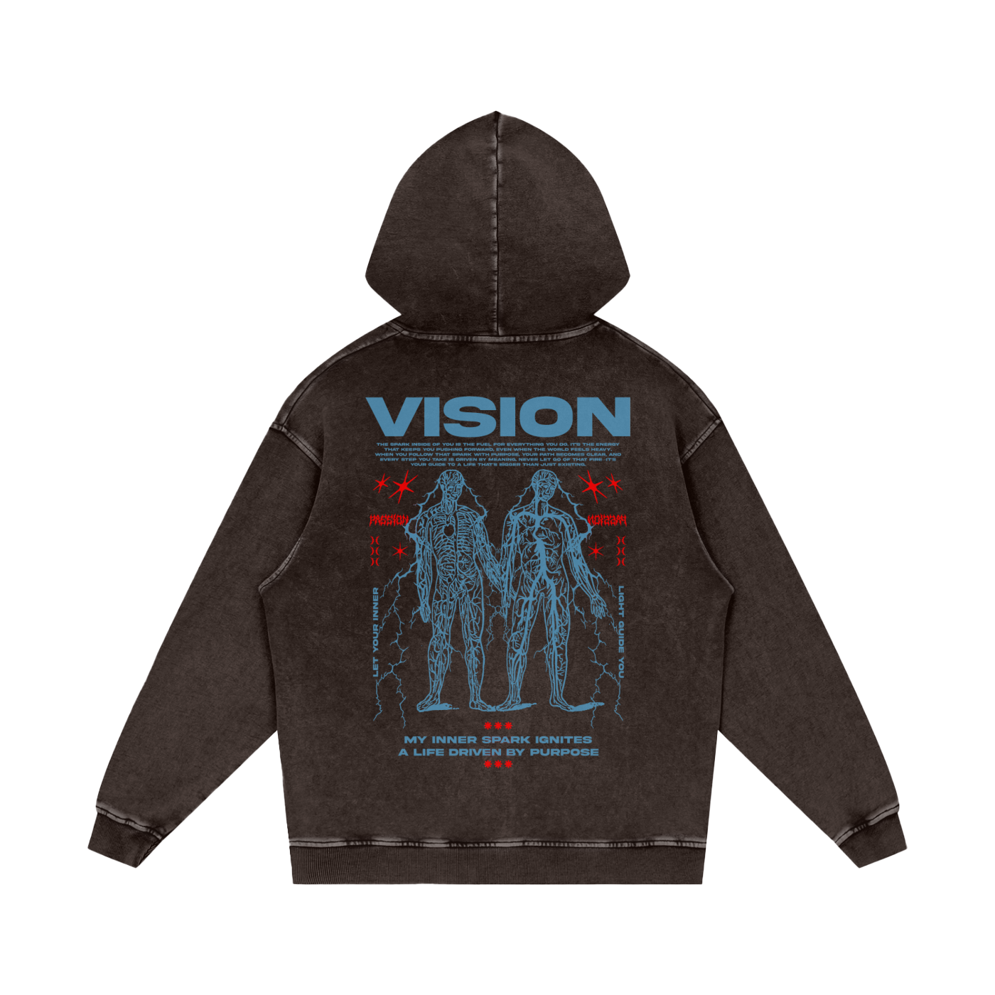 Vision Snow Washed Loose Cotton Hoodie