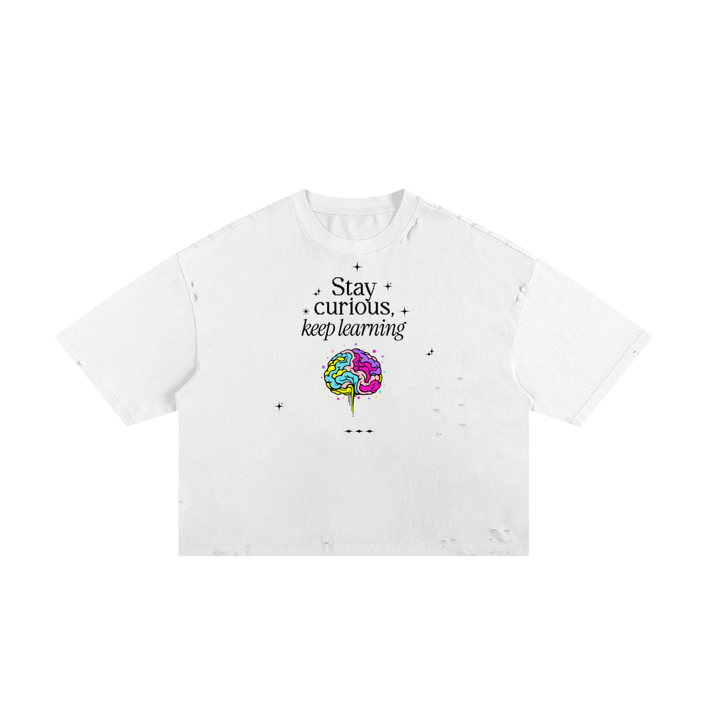 Stay Curious Classic Frayed Boxy Tee