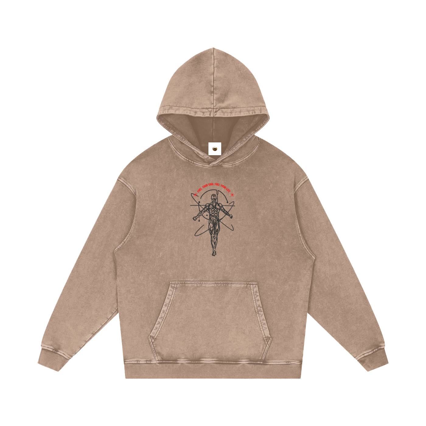 Balance Snow Washed Loose Cotton Hoodie