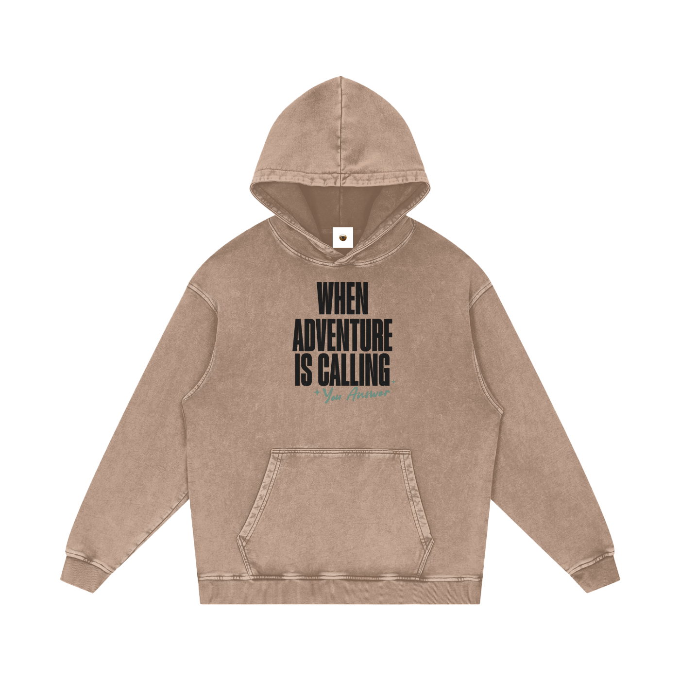 When Adventure is Calling Snow Washed Loose Cotton Hoodie