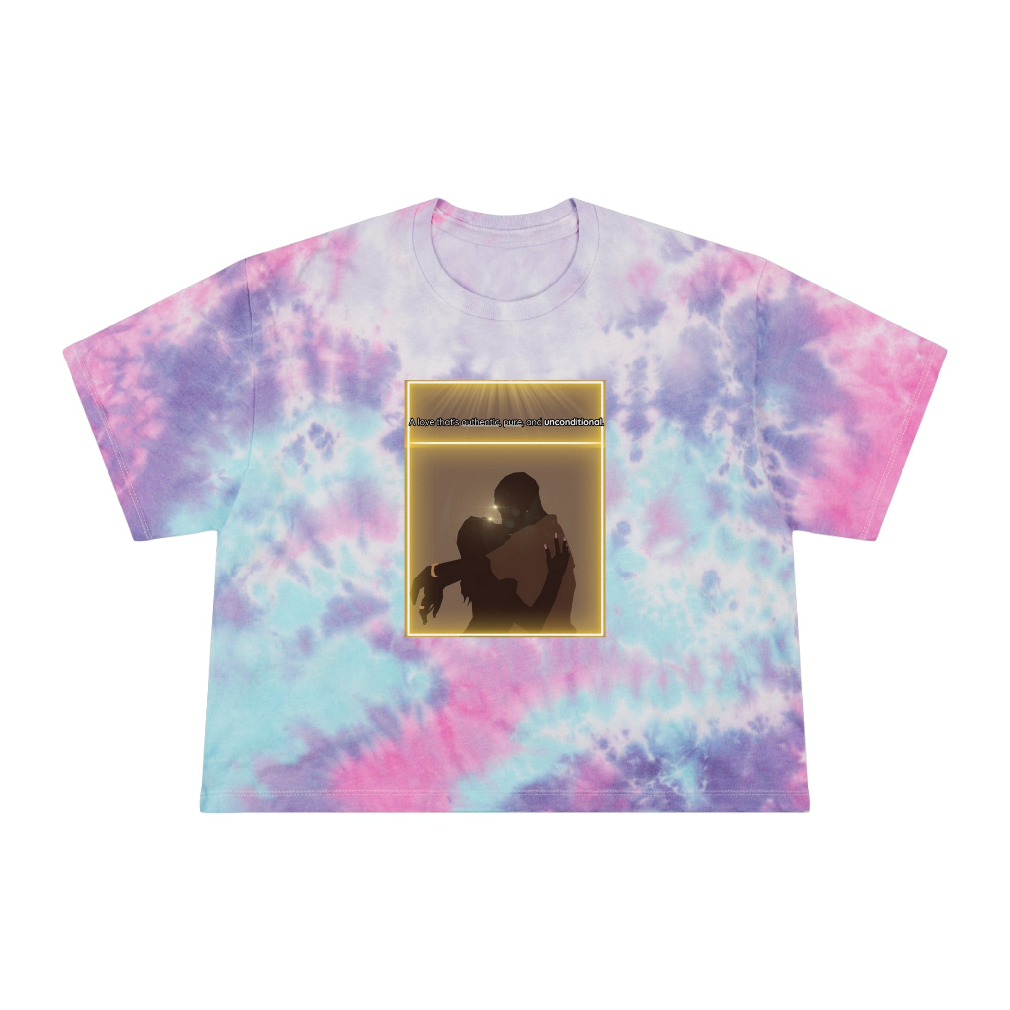 A love that authentic,pure,and unconditional Women's Tie-Dye Crop Tee