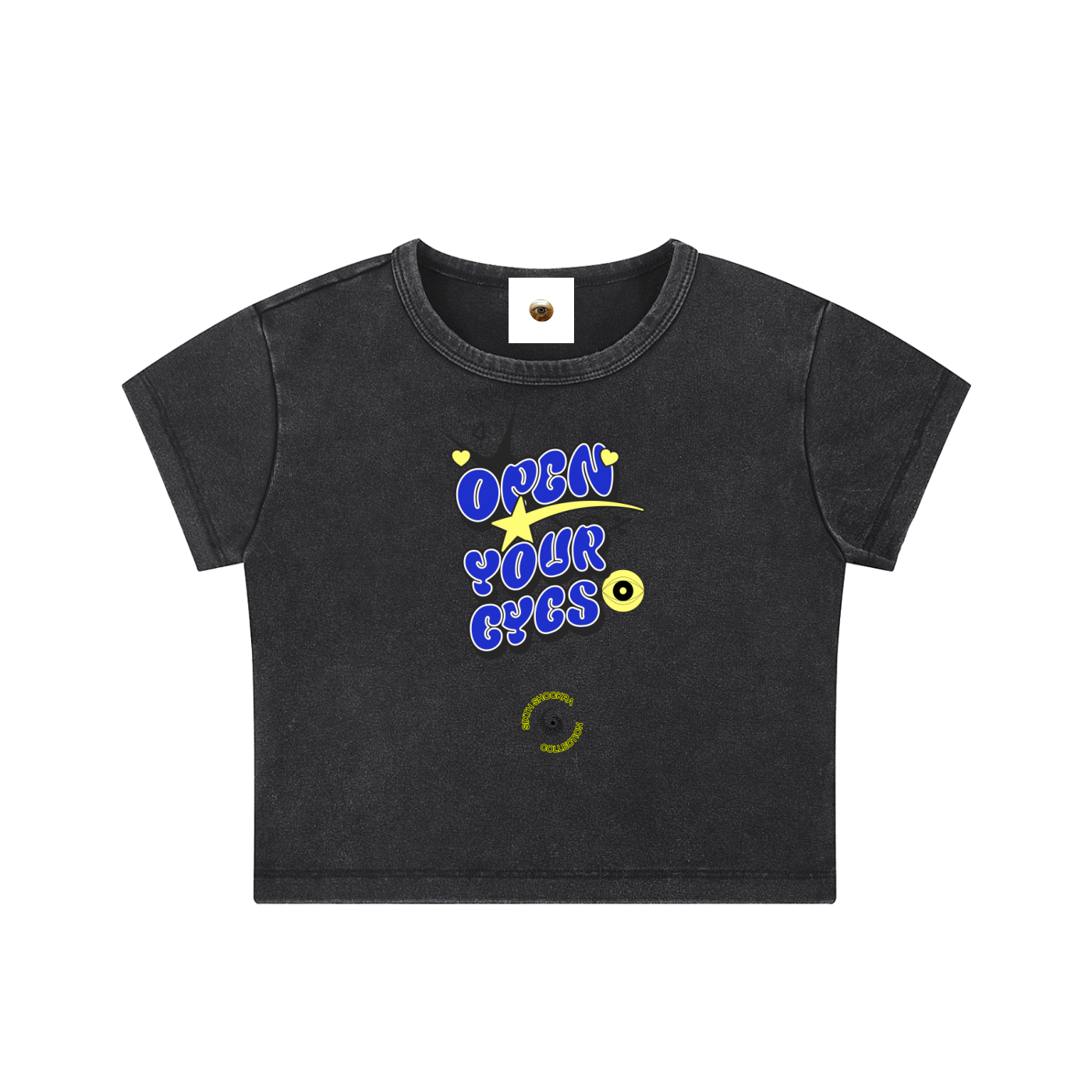 Open Your Eyes Snow Washed Crop Top