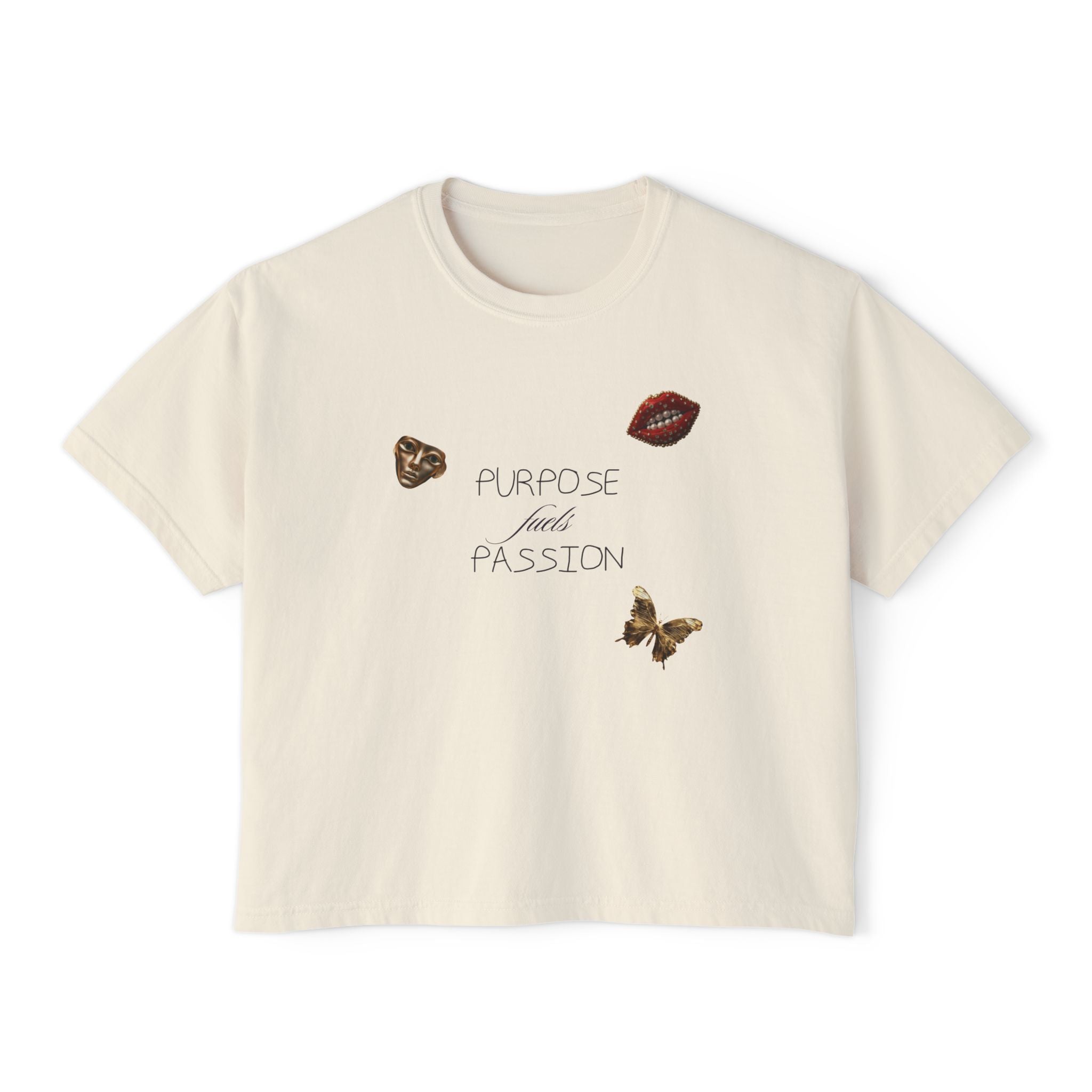 Purpose Fuels Passion unisex cropped Boxy Tee
