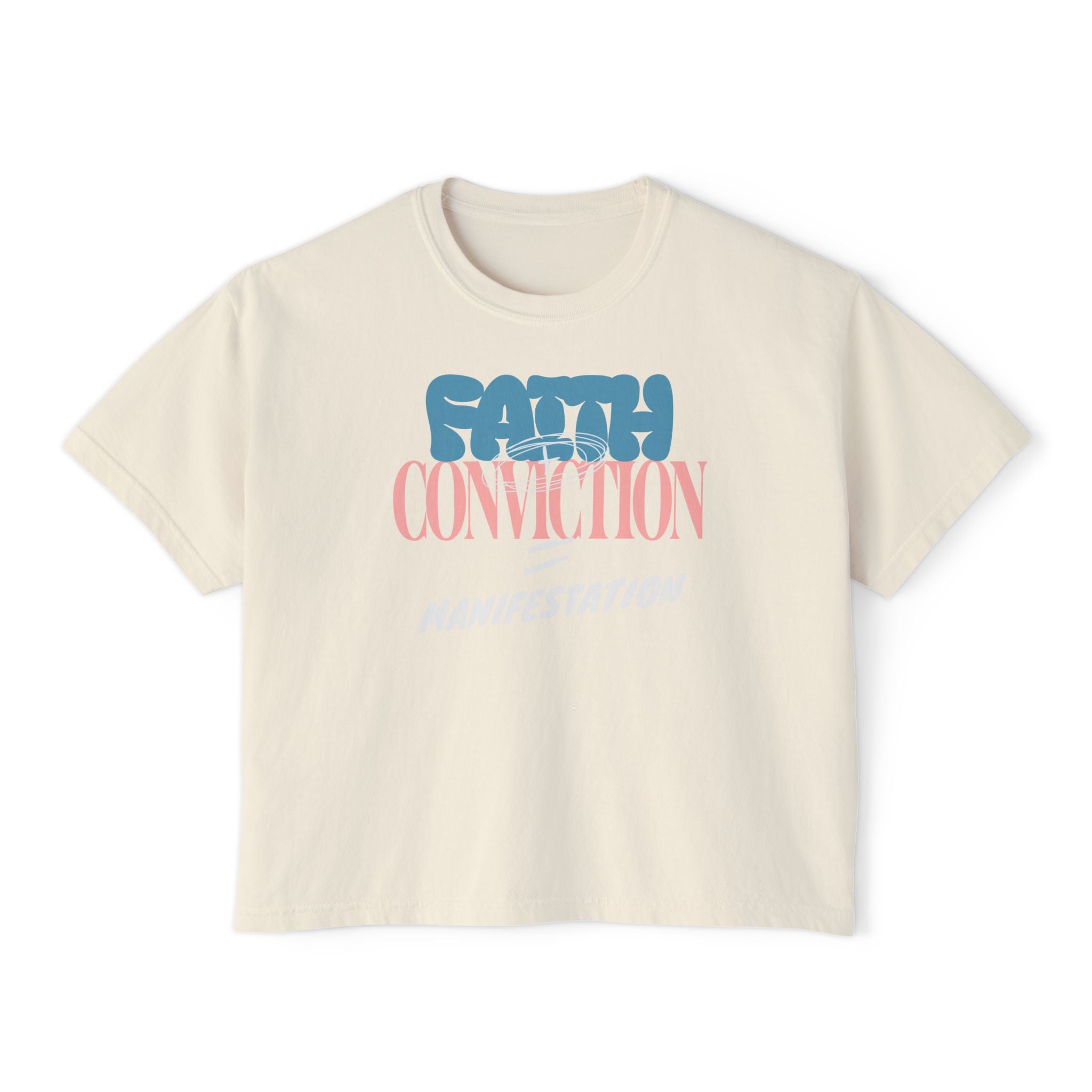 Faith + Conviction Manifestation unisex cropped Boxy Tee