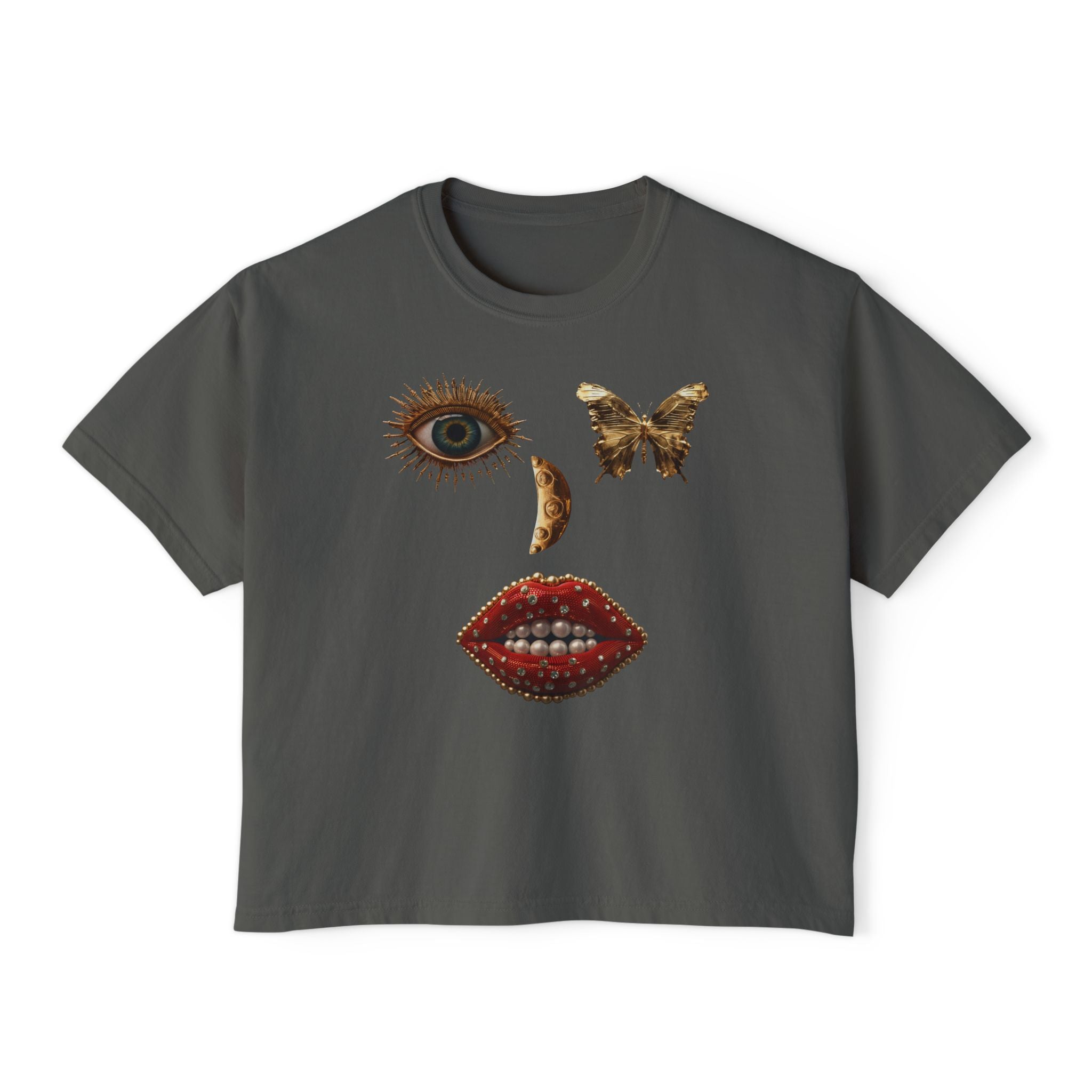 Sixth Shockra Face UNISEX Cropped Boxy Tee