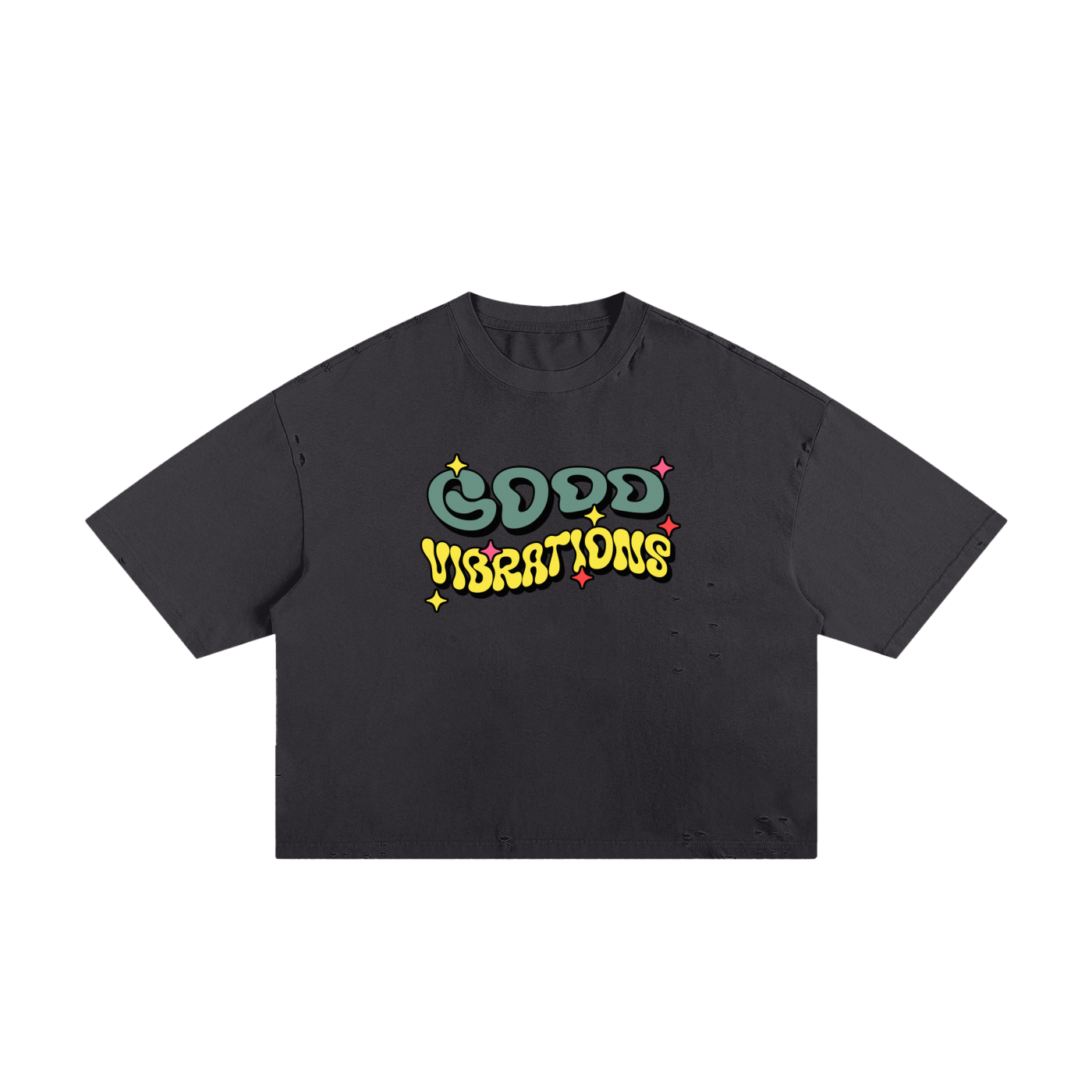 Good Vibrations unisex cropped Boxy Tee