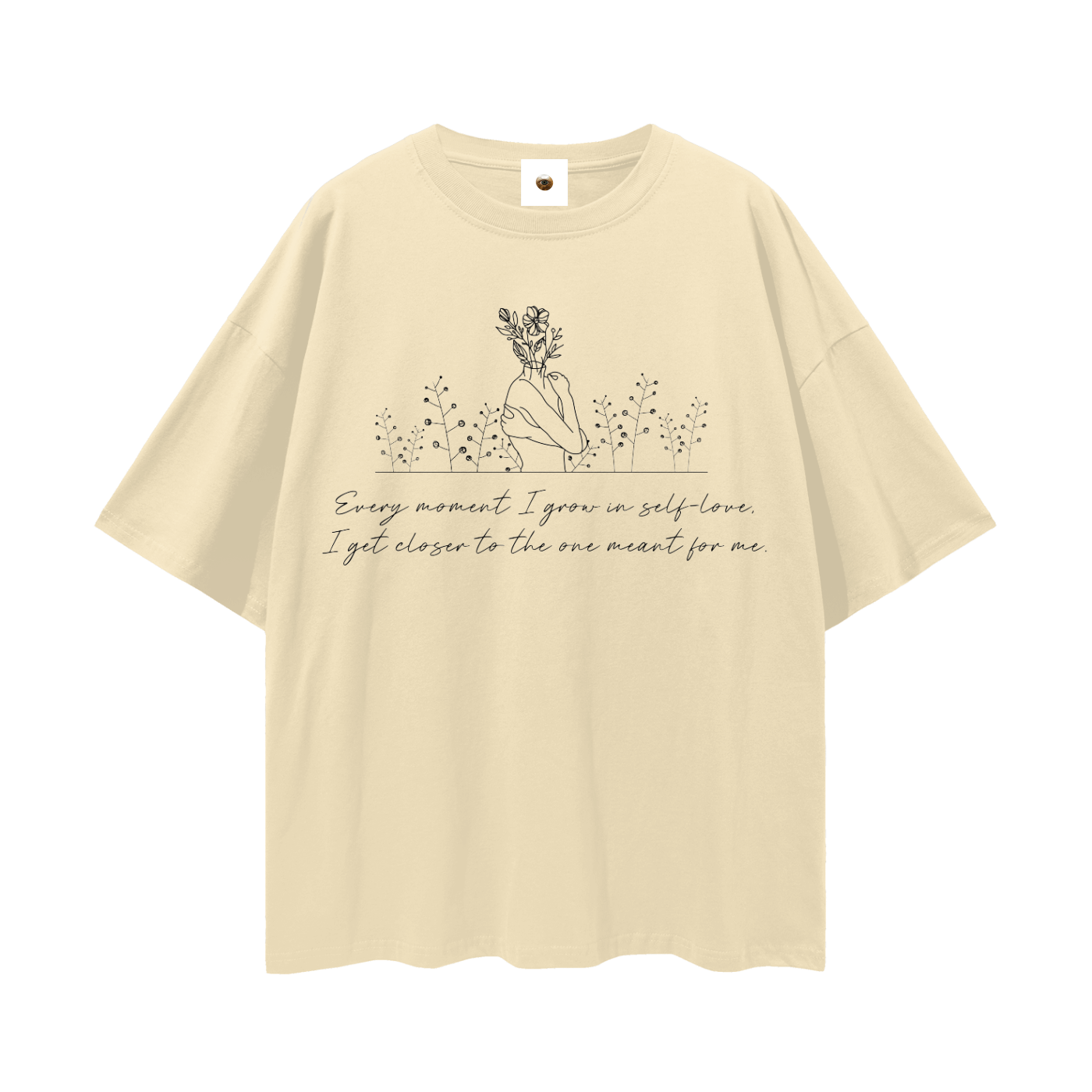 Every Moment I Grow Streetwear Loose Drop Shoulder T-Shirt