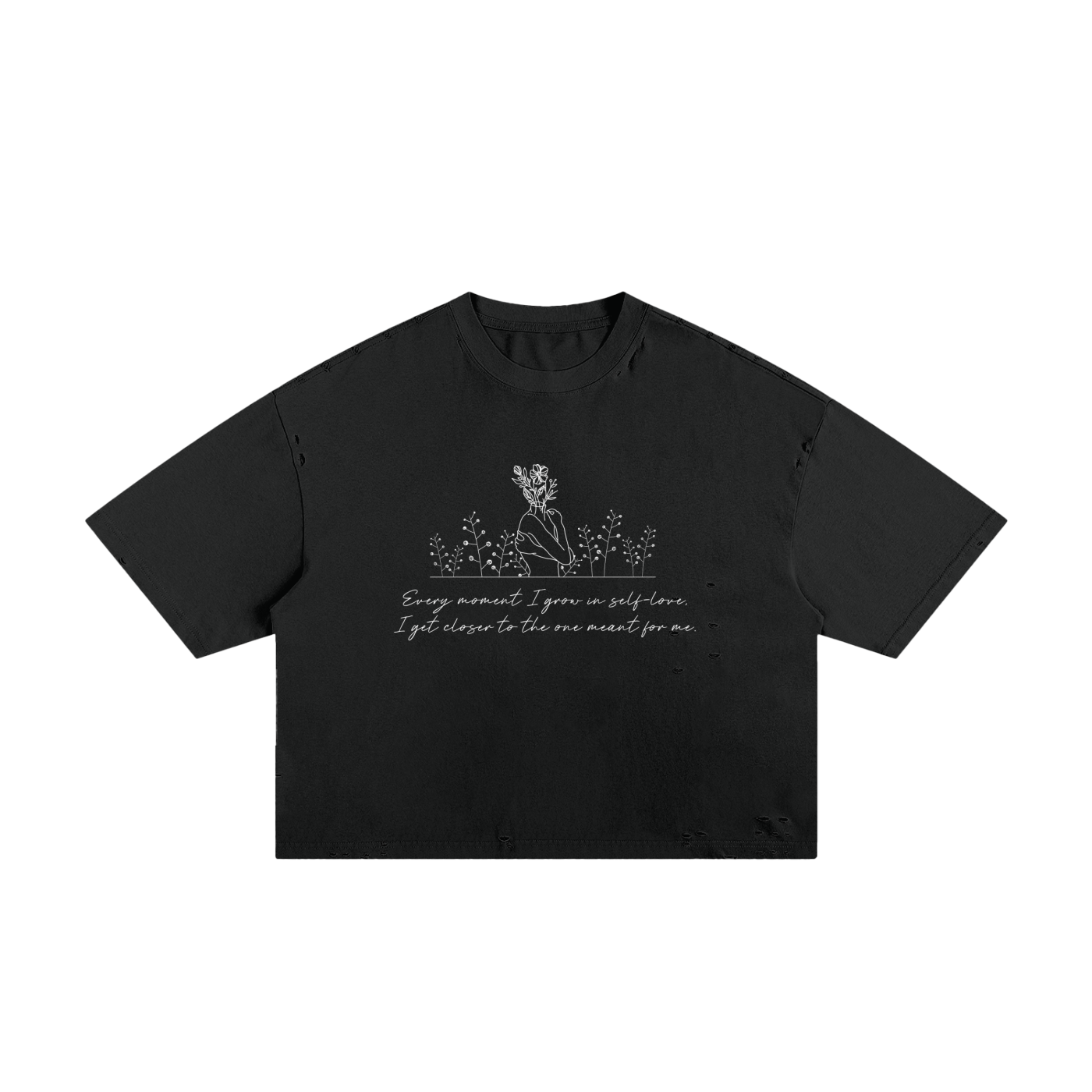 Every Moment I Grow in Self Love I Get Closer to the One Unisex Cropped Boxy Tee