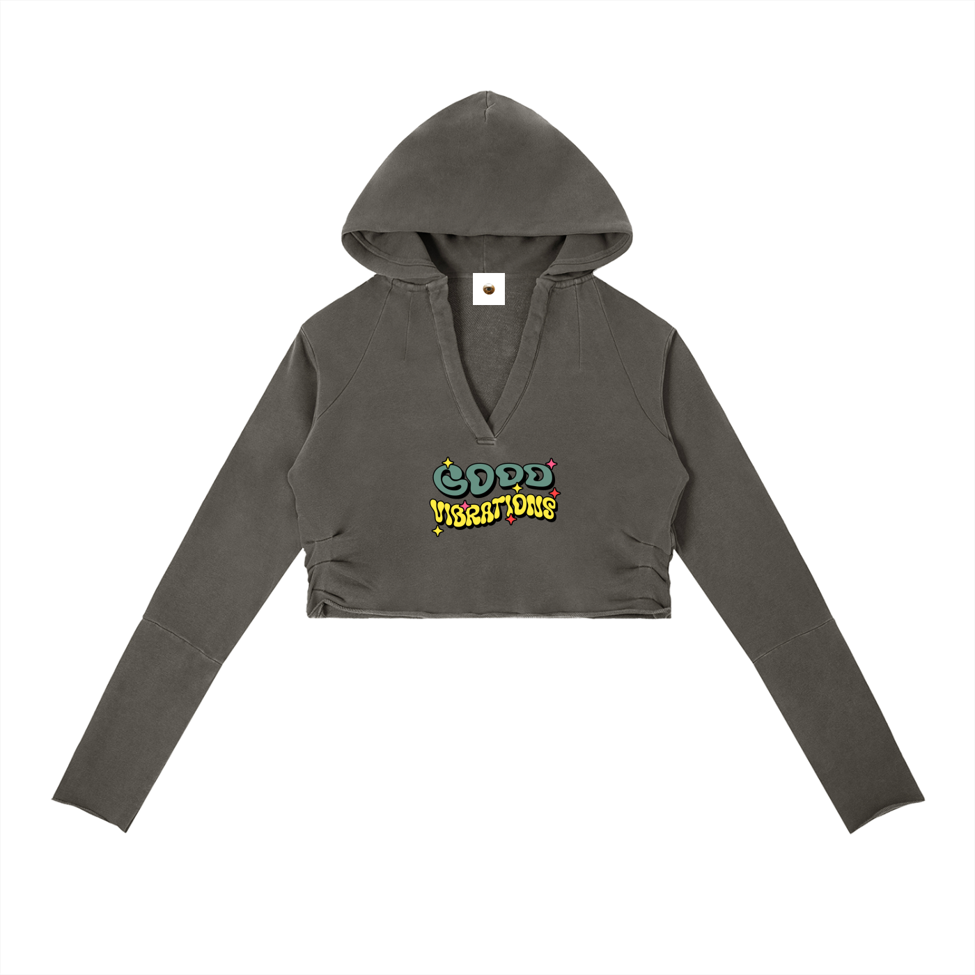 Good Vibrations Vintage Washed Raw Edge Hoodie