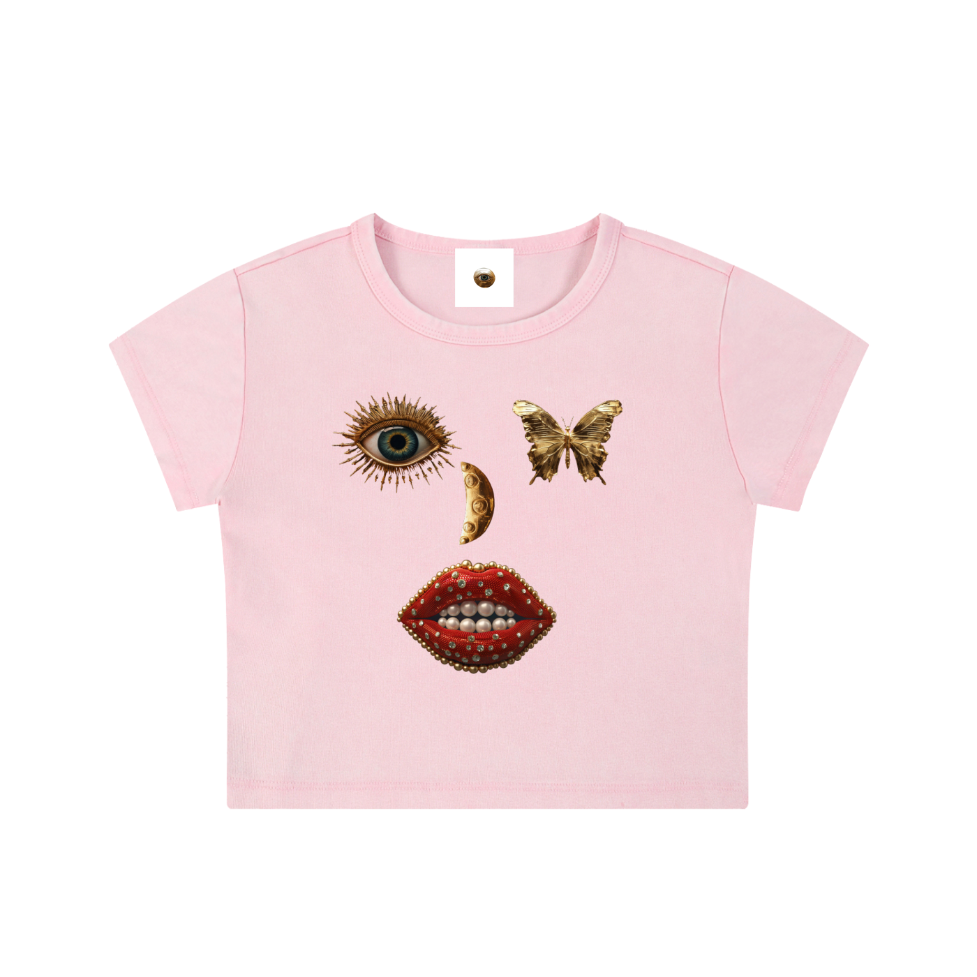 SS Face Snow Washed Crop Top