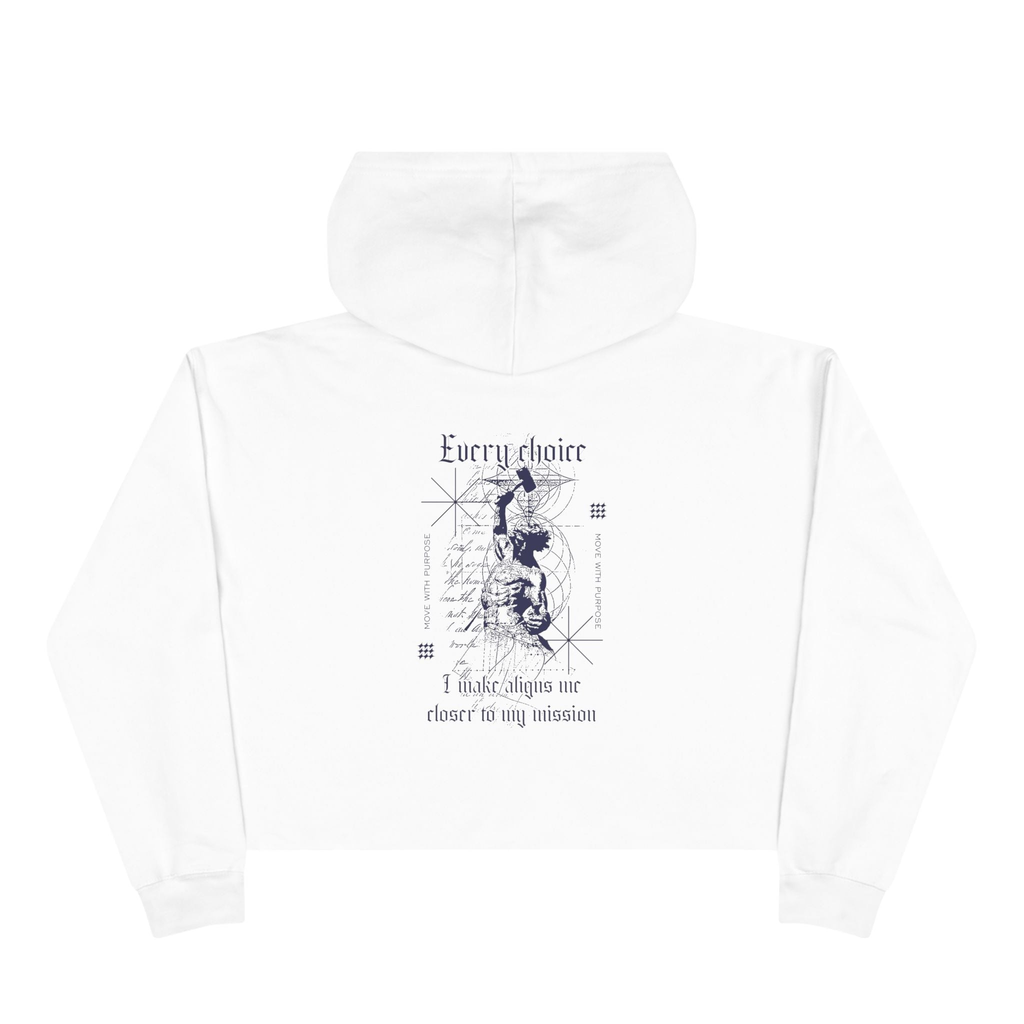 Every choice I make aligns me closer to my mission Unisex Crop Hoodie