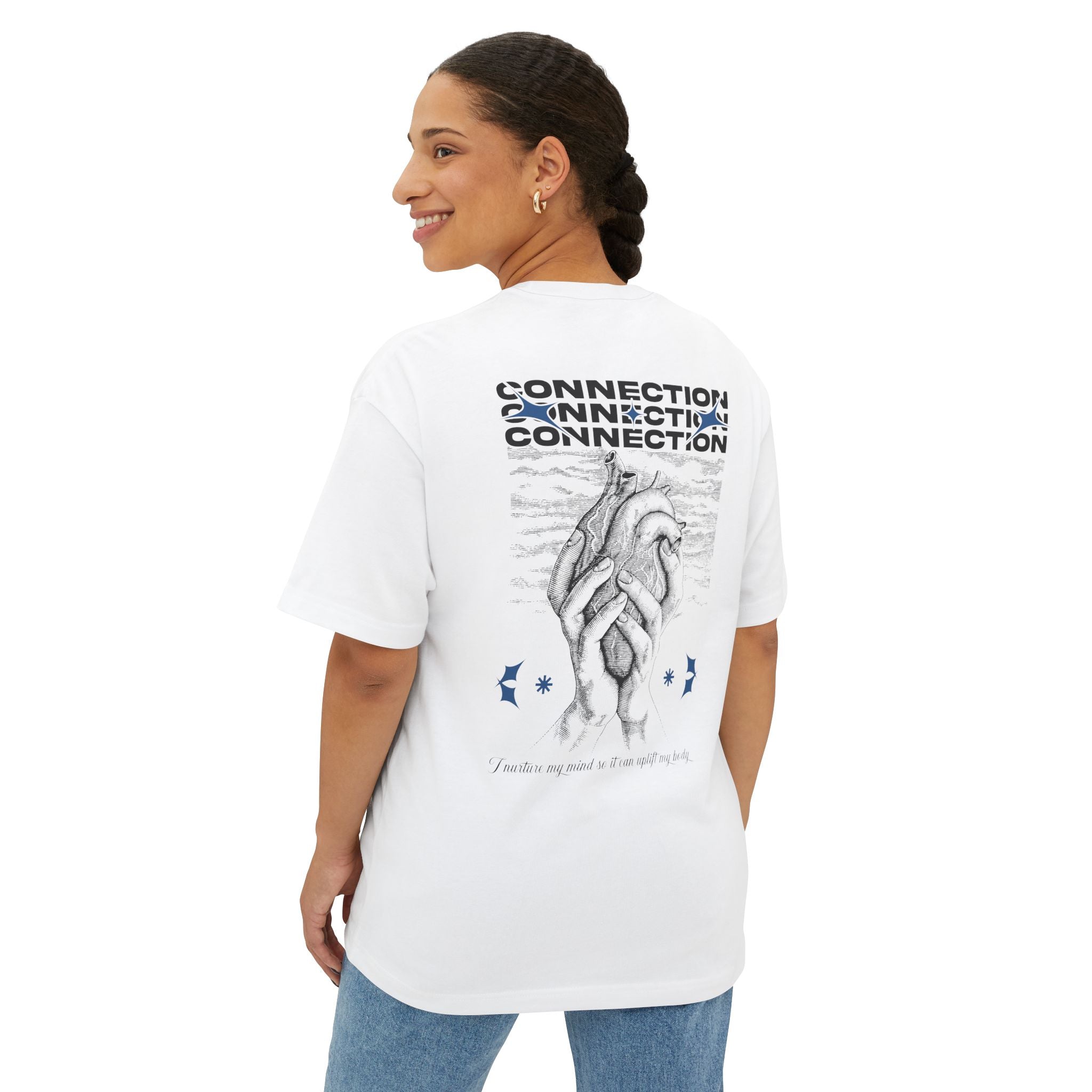 I nurture my mind so it can uplift my body Unisex Oversized Tee