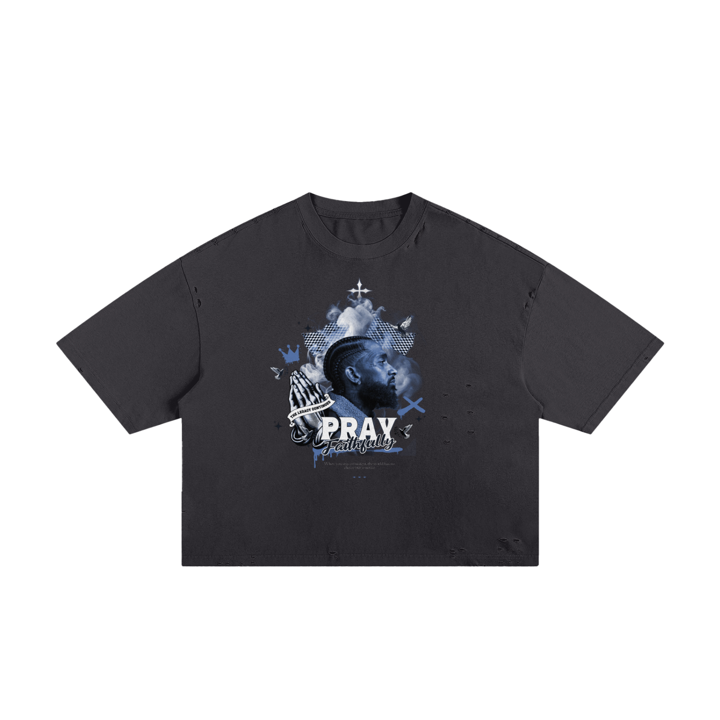 Nipsey Pray Classic Frayed Boxy Tee