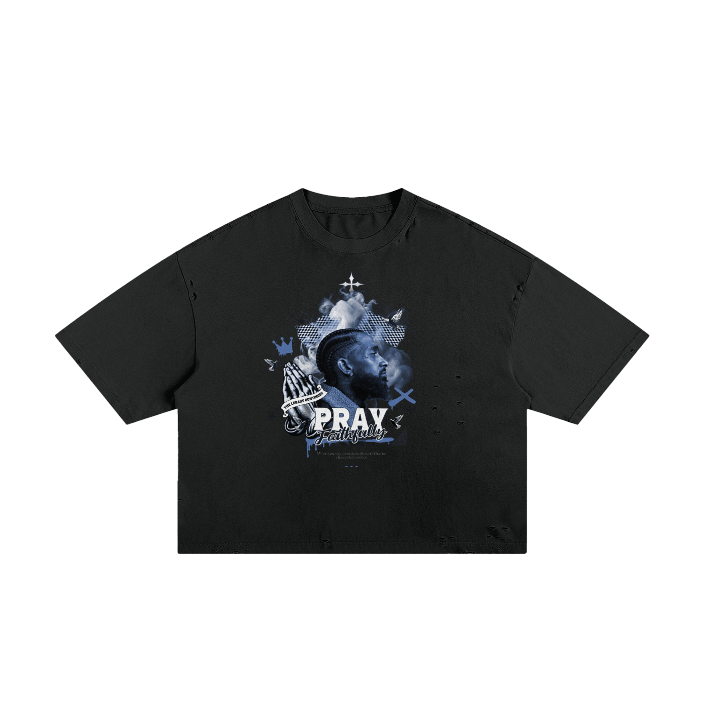 Nipsey Pray Classic Frayed Boxy Tee
