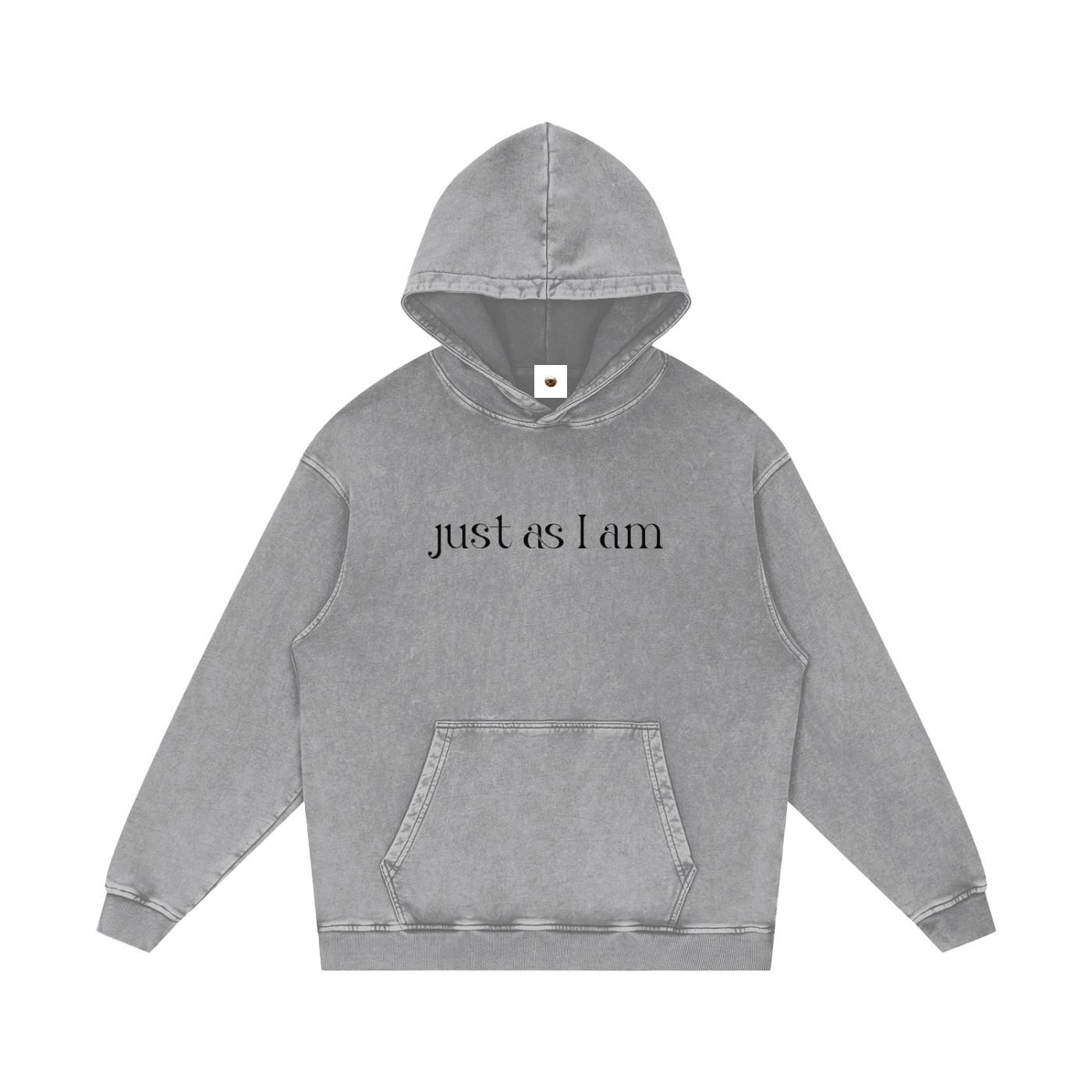 Just As I Am Snow Washed Loose Cotton Hoodie