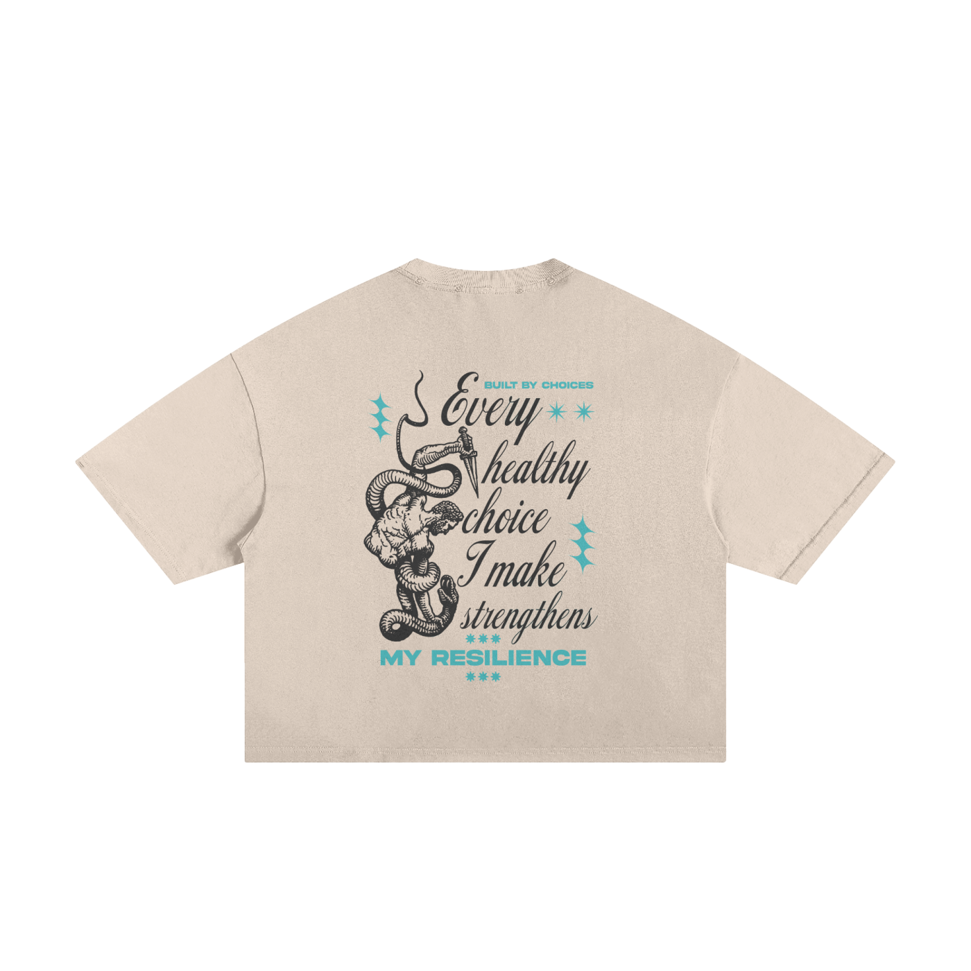Every healthy choice I make strengthens my resilience Unisex Boxy Tee