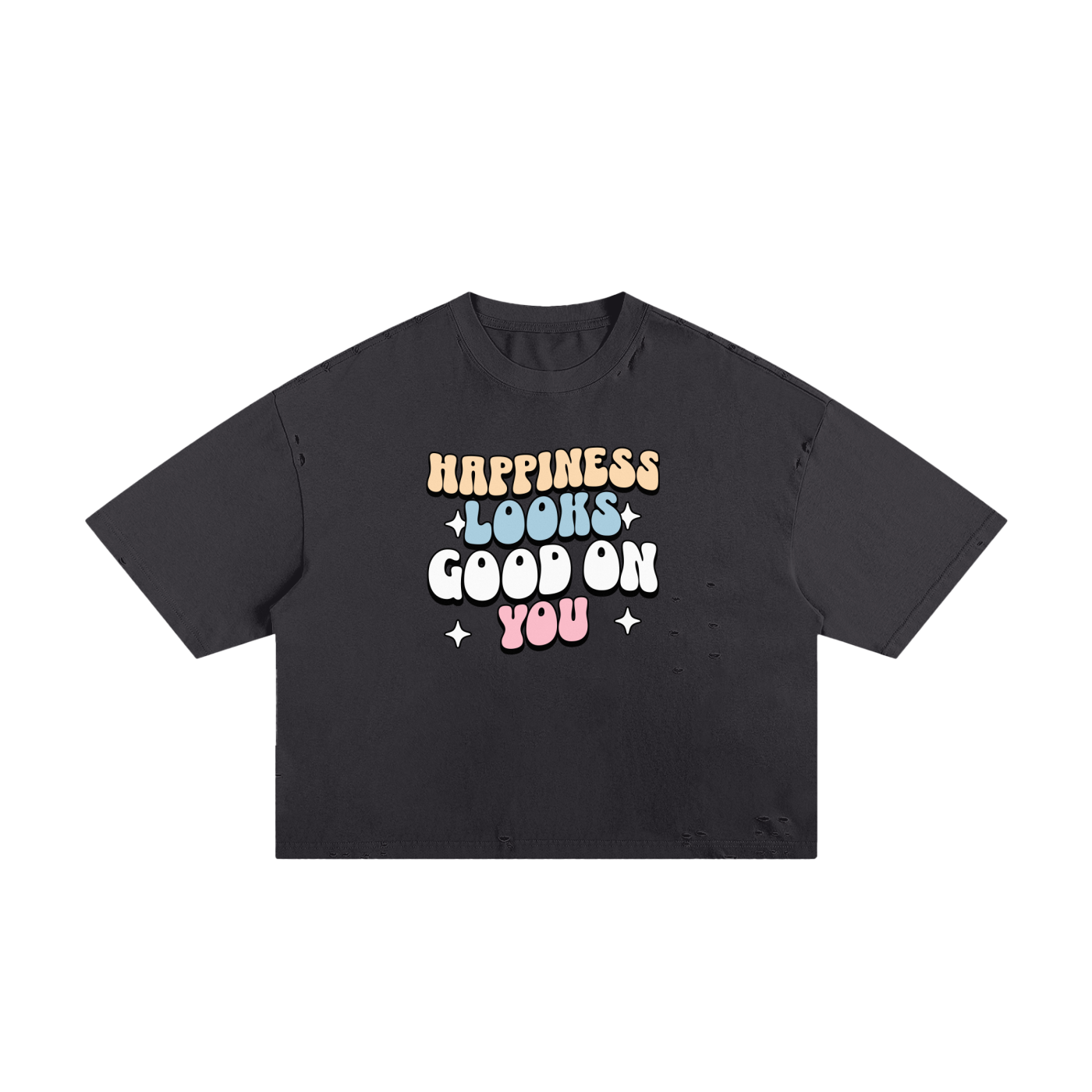 Happiness Looks Good On You cropped unisex Boxy Tee