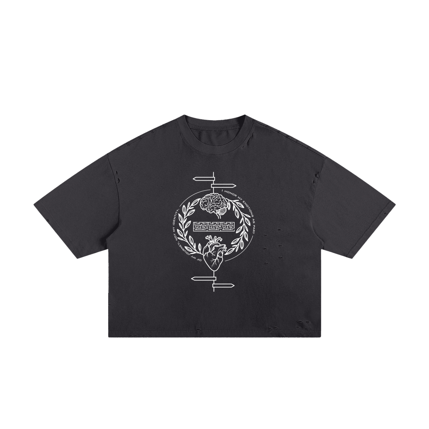 I honor my emotions as part of my journey, not my identity Unisex Cropped Boxy Tee