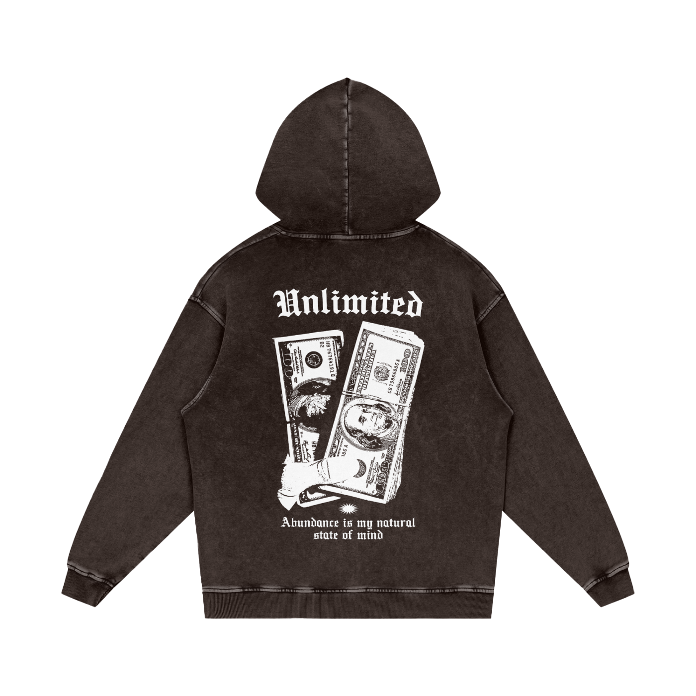 Unlimited Snow Washed Loose Cotton Hoodie