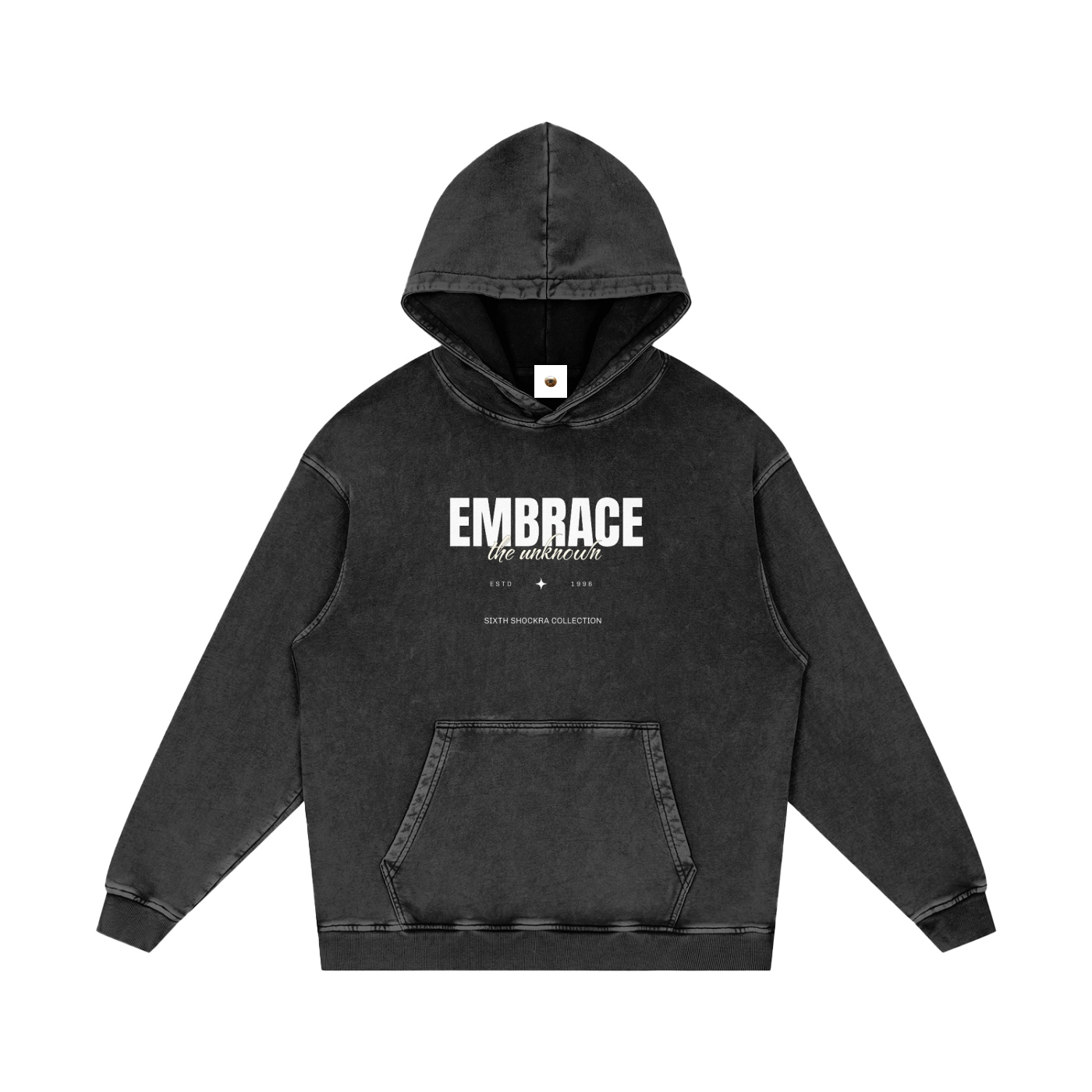 Embrace The Unknown Snow Washed Loose Cotton Hoodie