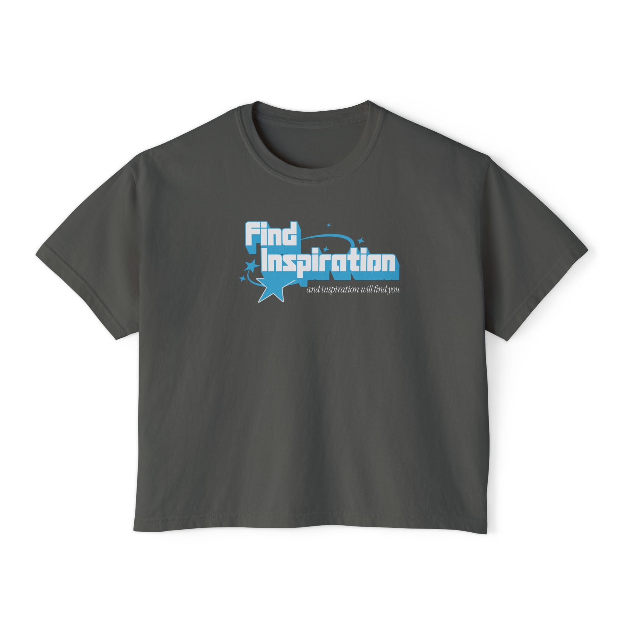 Find Inspiration and Inspiration Will Find You unisex cropped Boxy Tee