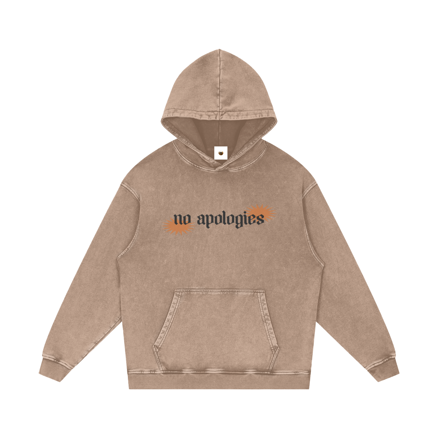No Apologies Snow Washed Loose Cotton Hoodie