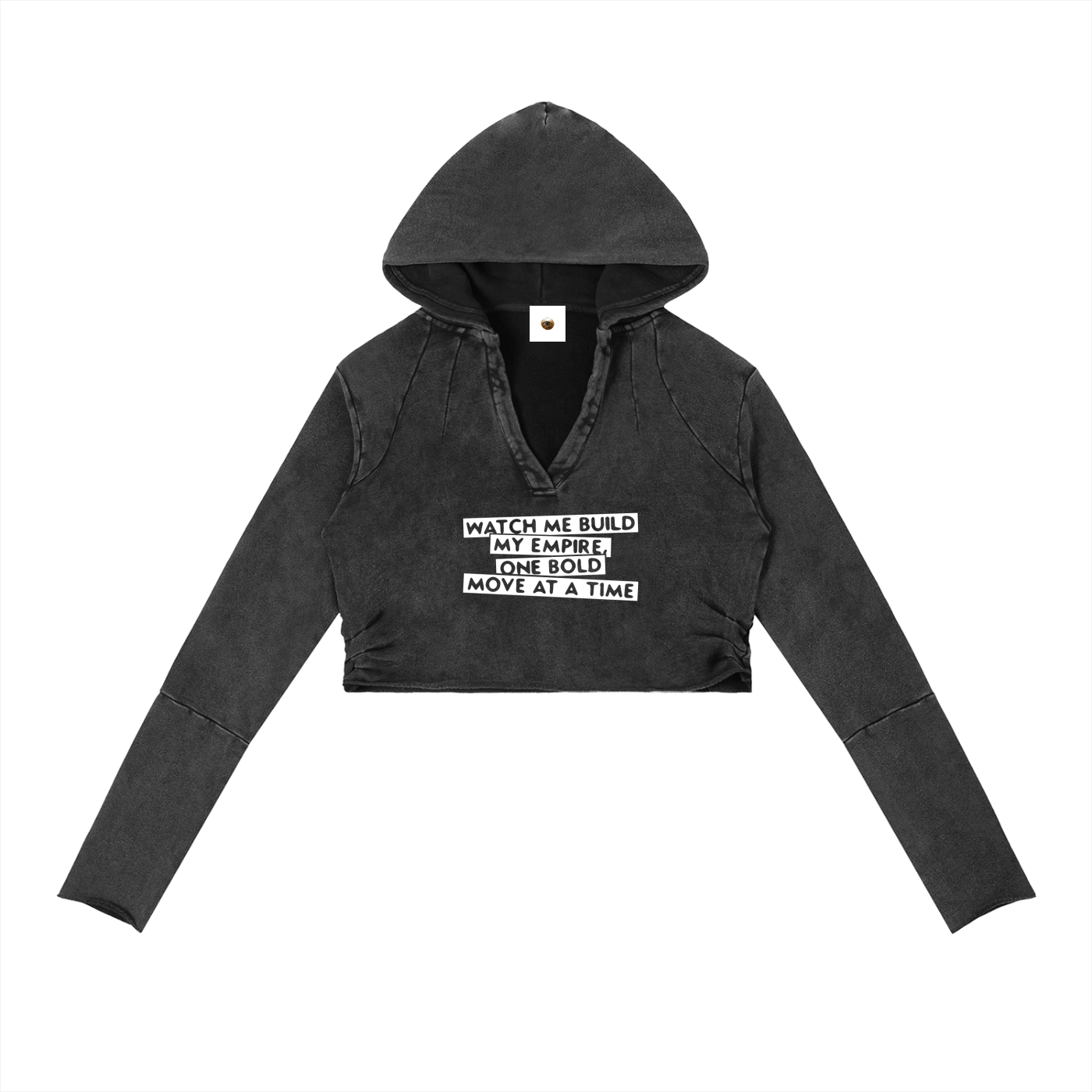 Watch Me Build My Empire Vintage Washed Raw Edge Hoodie