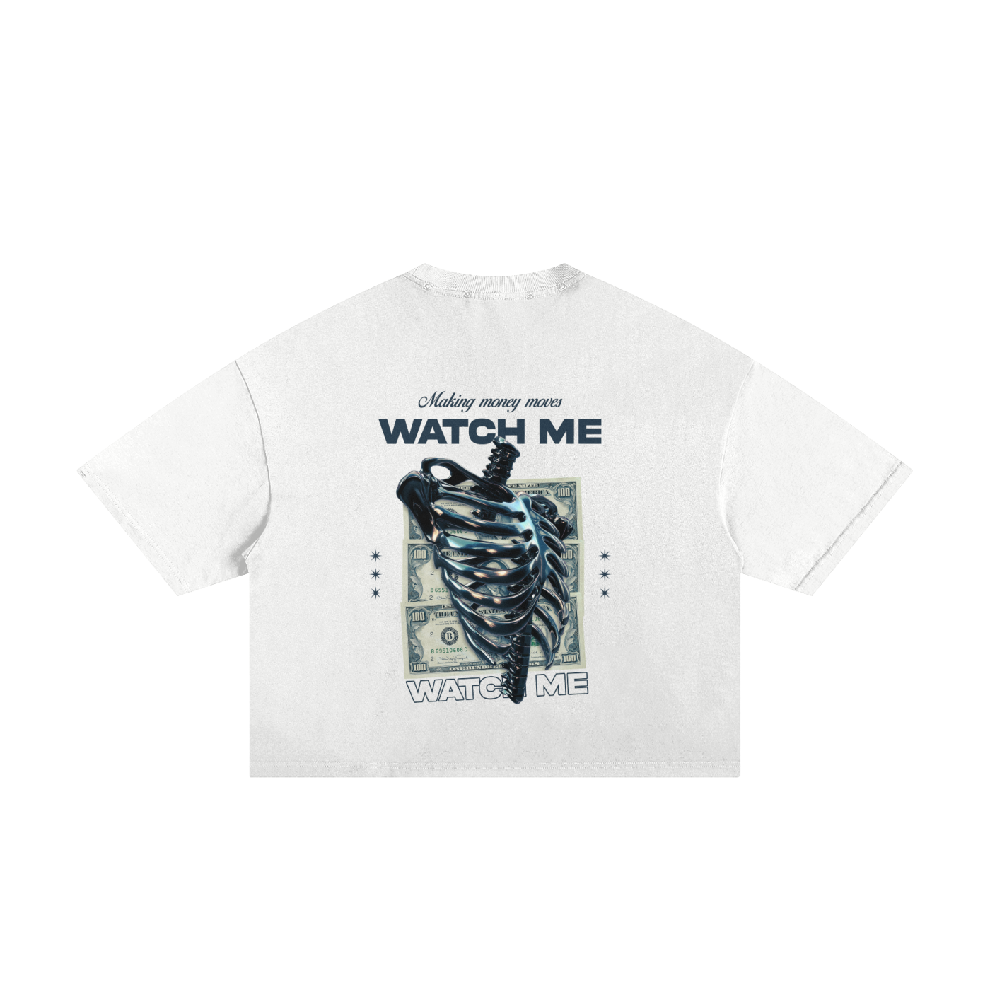 Making Money Moves Watch Me Classic Frayed Boxy Tee