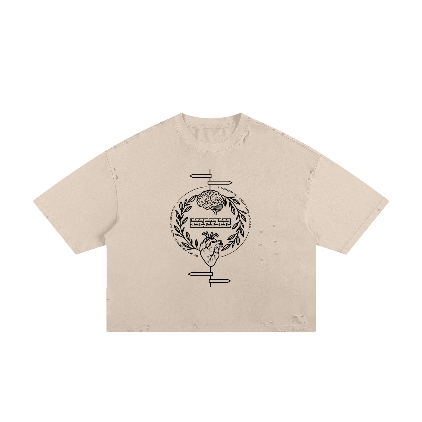 I honor my emotions as part of my journey, not my identity Unisex Cropped Boxy Tee