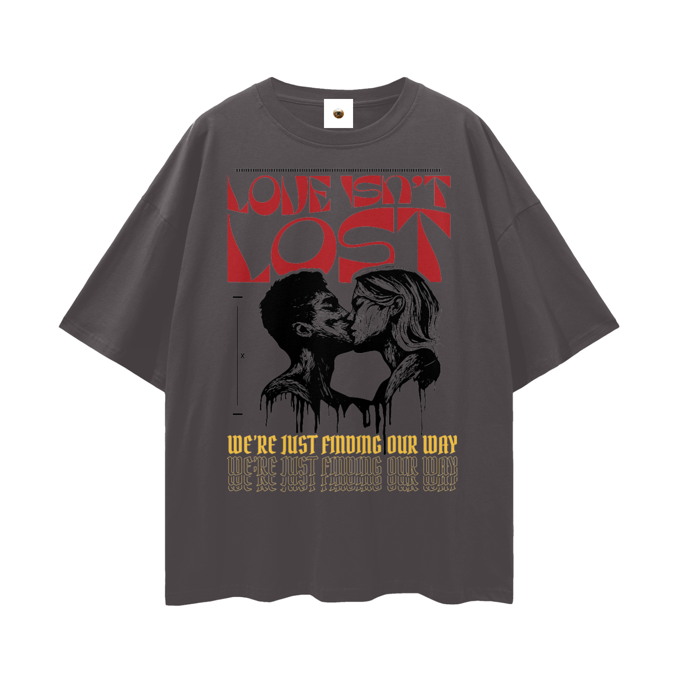 Love Isnt Lost Streetwear Loose Drop Shoulder T-Shirt