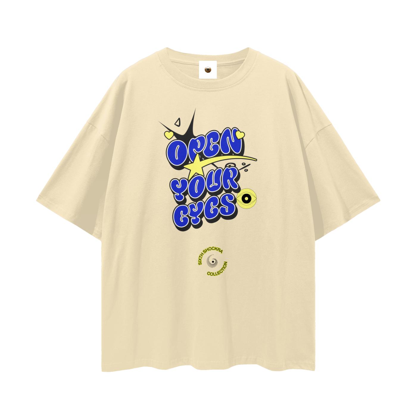 Open Your Eyes Streetwear Loose Drop Shoulder T-Shirt