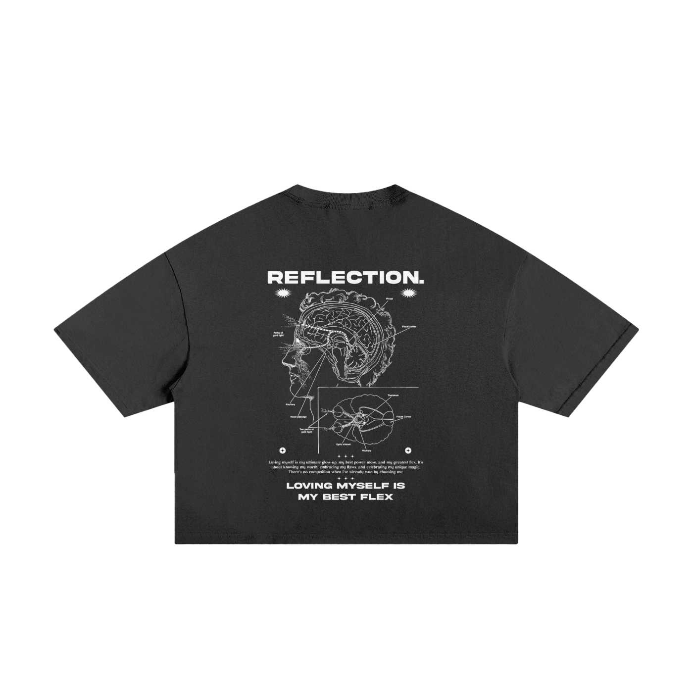 Loving myself is my best flex Unisex Cropped Boxy Tee