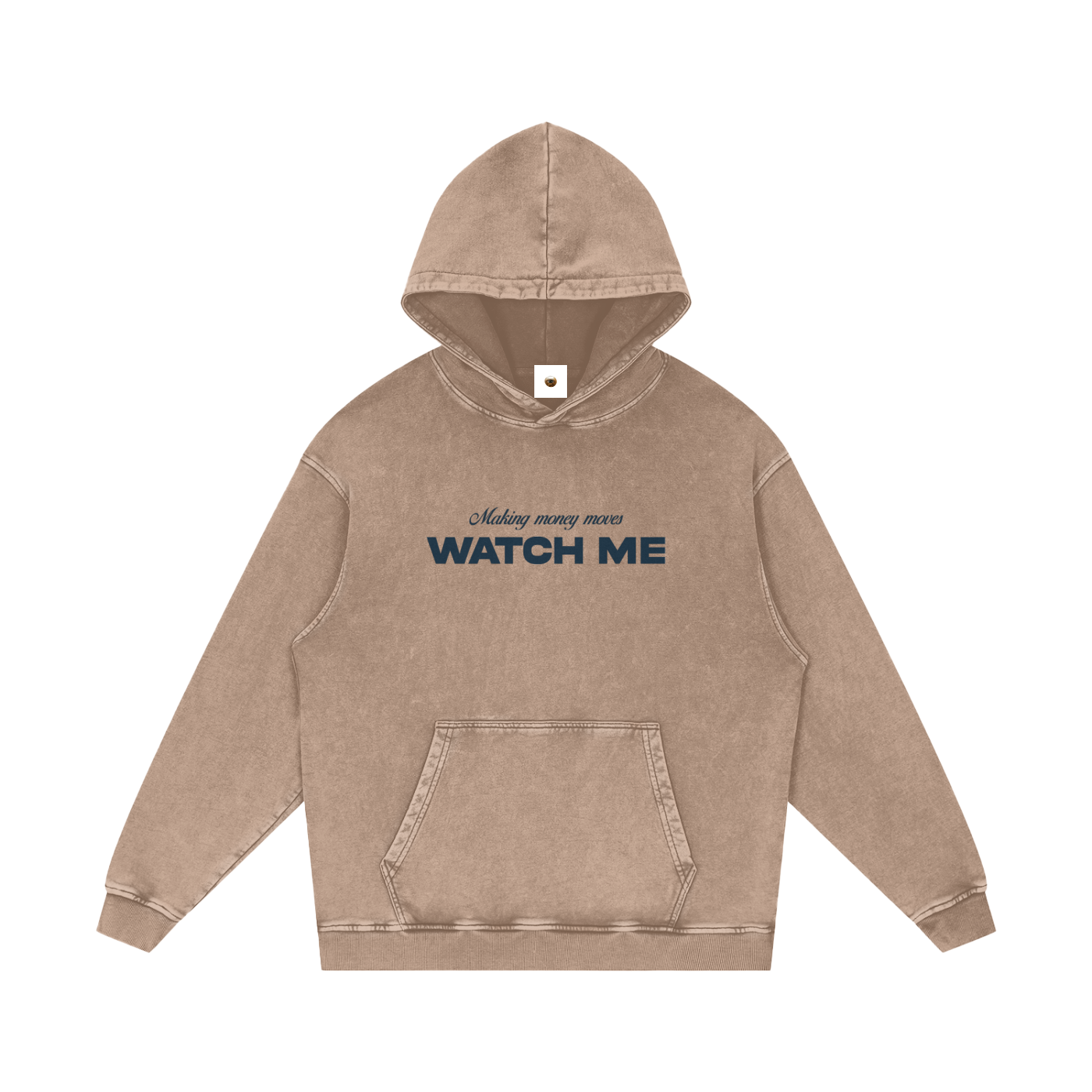 Making Money Moves Watch Me Snow Washed Loose Cotton Hoodie